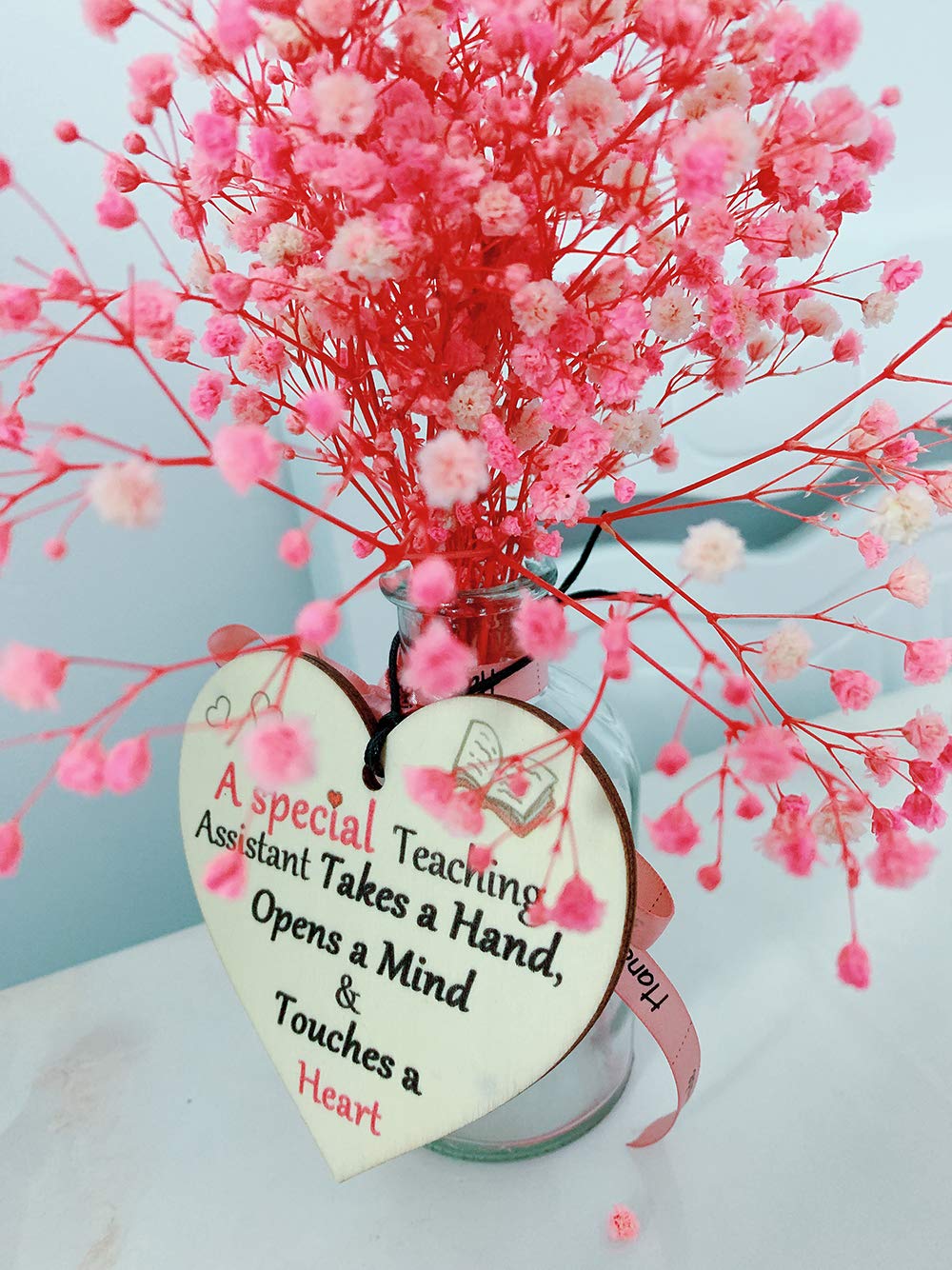 HONZEE Special Teacher Gifts Leaving Gift Wooden Heart Thank You