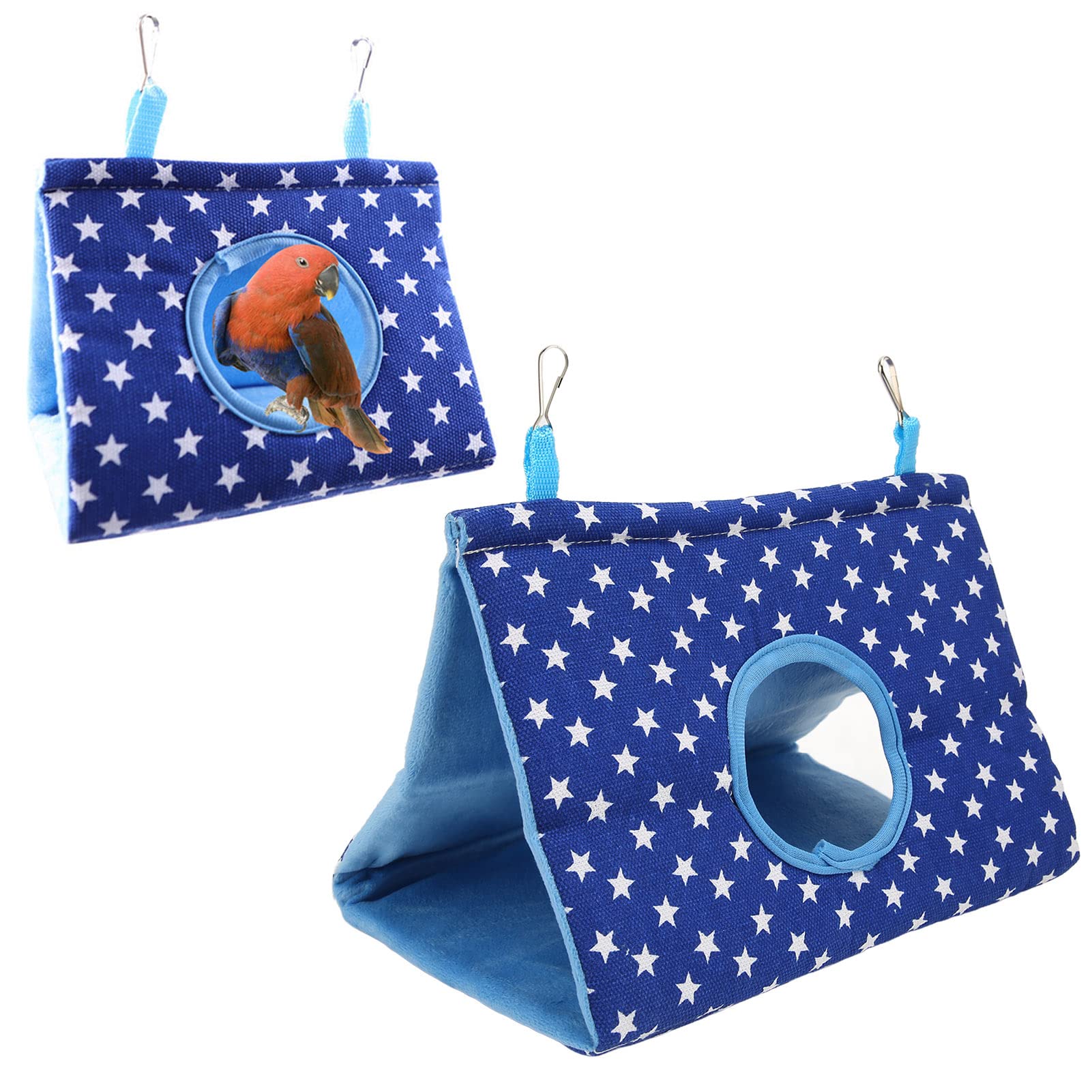 Tente Suspendue pour Oiseaux, Lit Hamac Confortable en Flanelle pour Perruches, Perruches, Sûr et Coupe-Vent, pour Se Reposer/Cacher/Jouer/Dormir, Toile/Flanelle/éponge (Tapez 2)