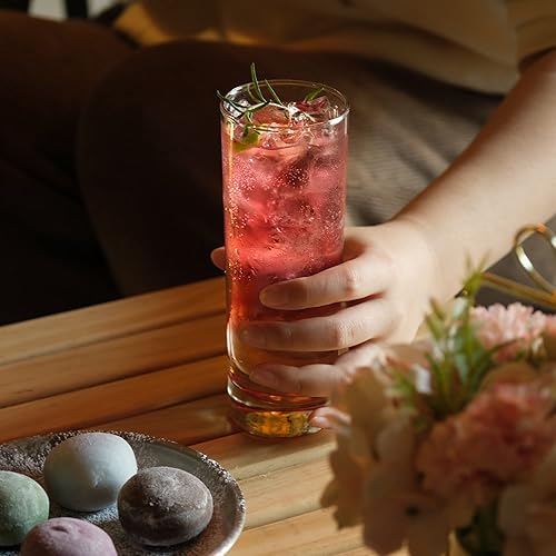 Miniatura 9 de LUXU Vasos altos de alta calidad (juego de 6), vasos Tom Collins de 10 onzas, vasos de vidrio alto transparente, bonitos vasos de cóctel, vasos de