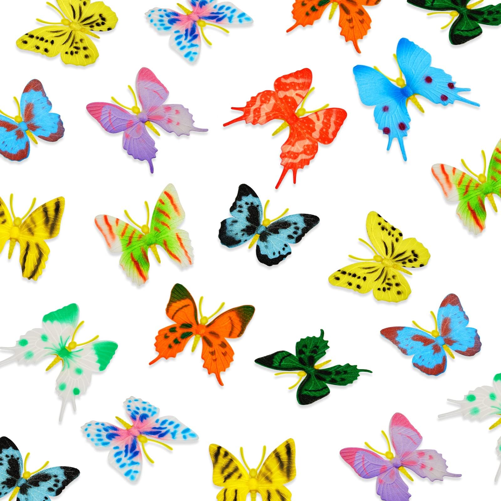 Plastic Butterflies Toy Butterflies Action Figure Art Lifelike Butterfly Decoration Miniature Party Favor for Wall Bedroom Office Decoration(36 Pieces)