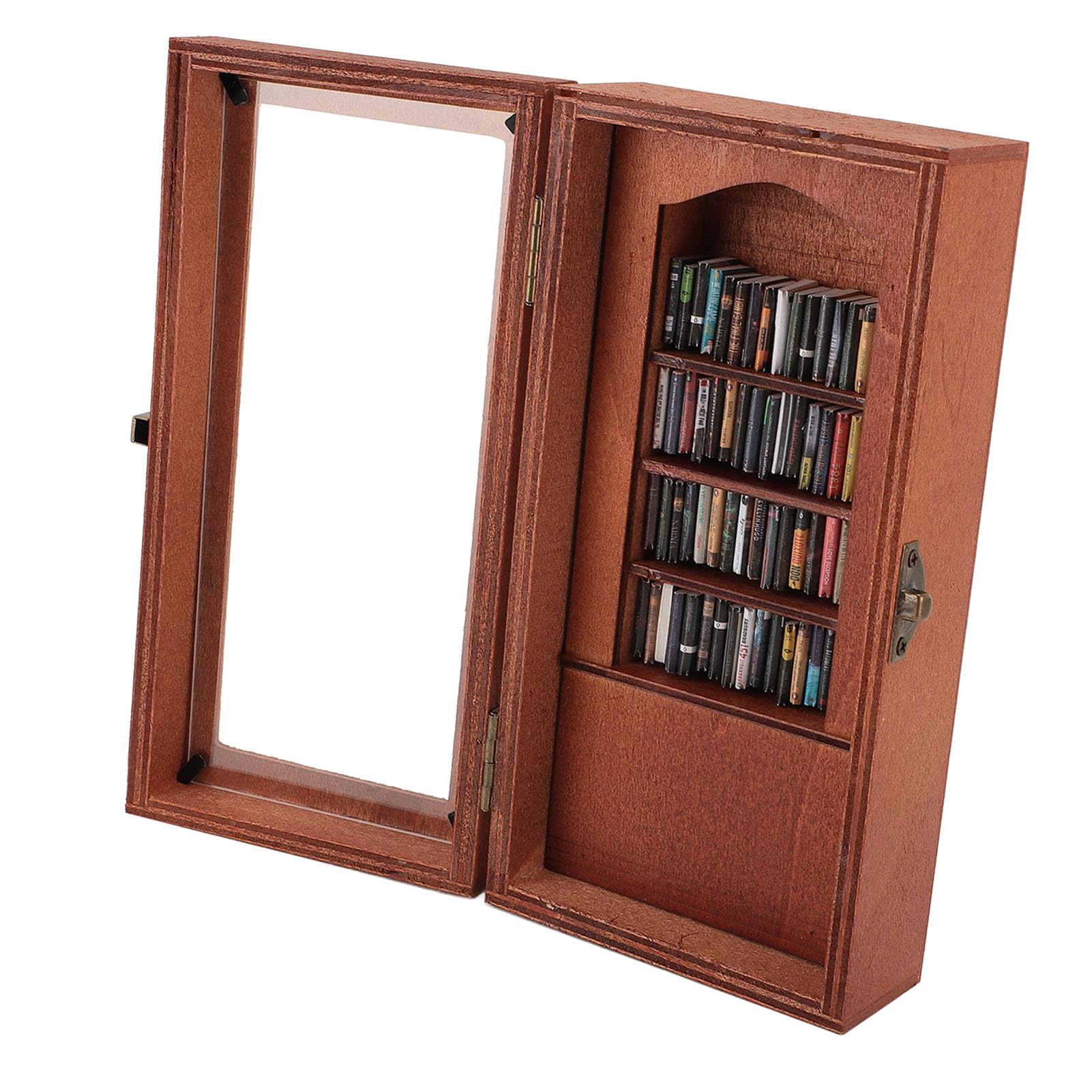 Wooden Anxiety Relief Bookshelf Decor with Mini Book Figurine for Study Room, Coffee Shop & Home | Unique Bookshelf Ornament for Stress Relief