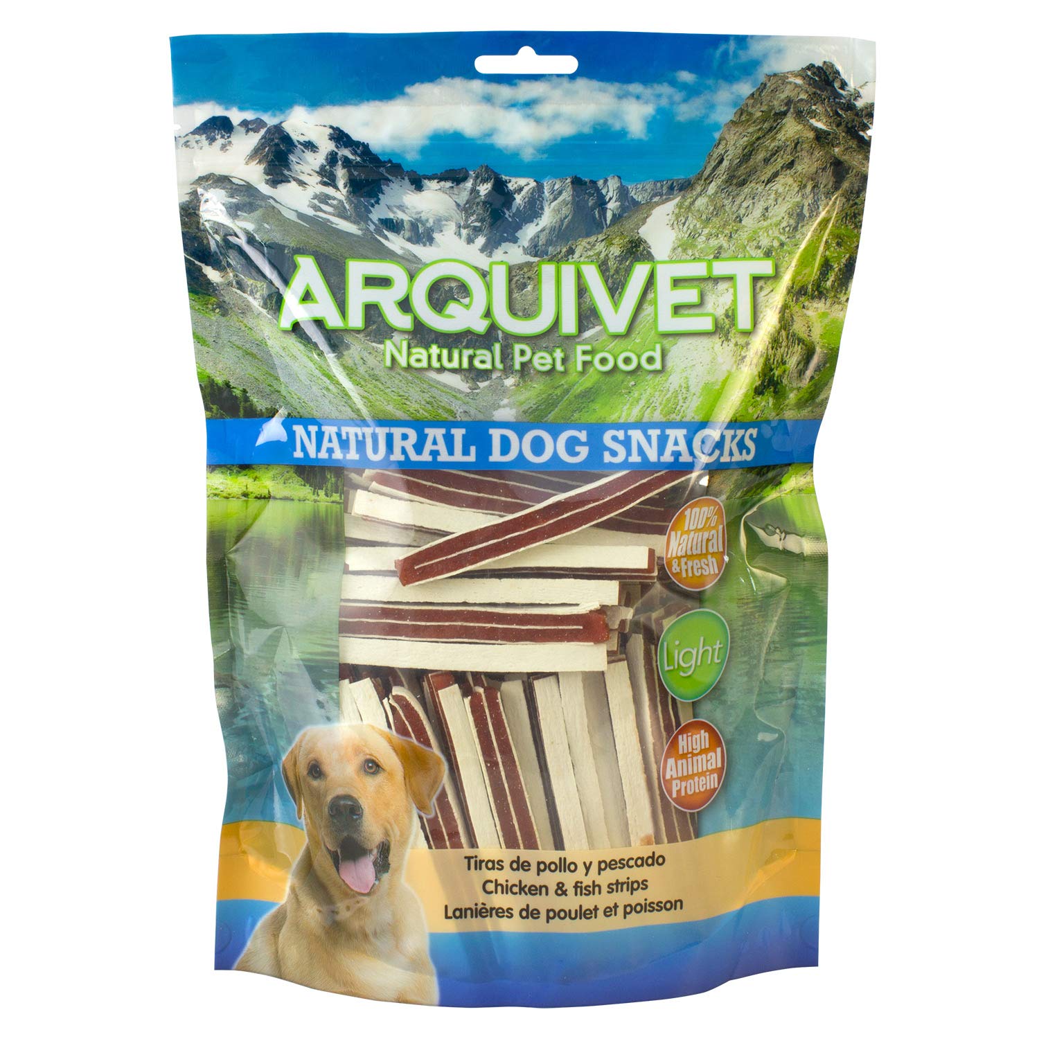 Arquivet Lanières de poulet et poisson 1 kg – Collations en bandes pour chiens