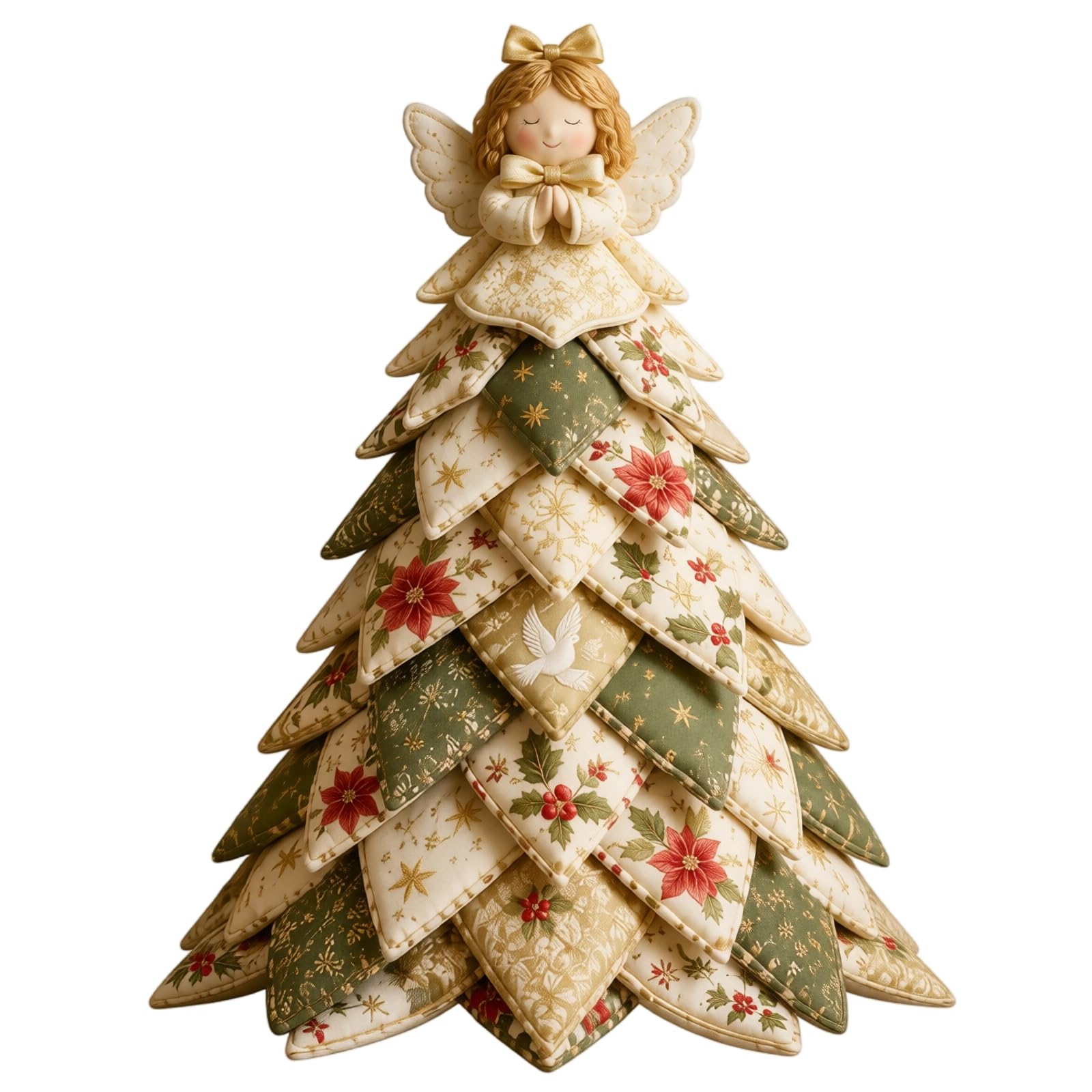 Patterned Christmas Tree Sewing Kit, Pre-Cut Fabric with Holiday Prints