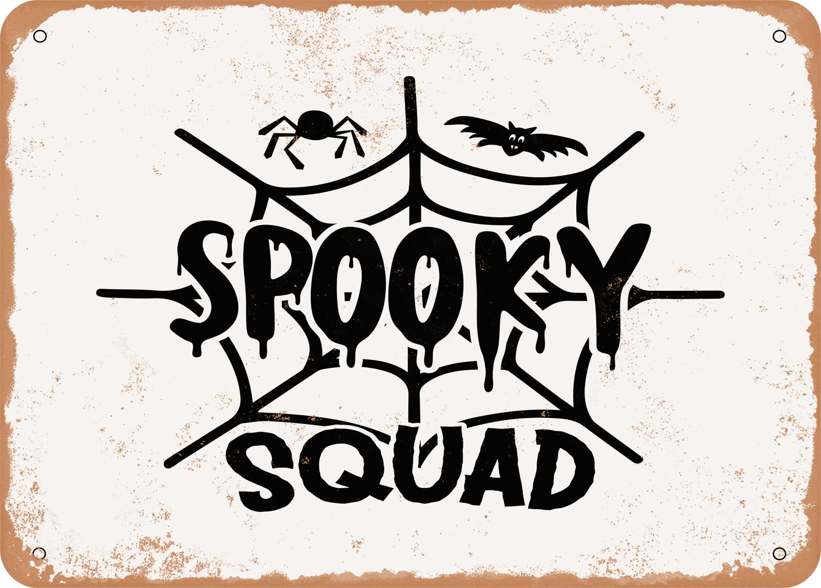 Miaomansenstore Metal Sign - Spooky Squad - 6 - Vintage Look Sign Home Decor