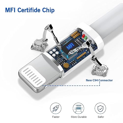 Miniatura 6 de Cargador rápido para iPhone, cargador de iPhone 14 certificado MFi de Apple, cargador de pared USB C, bloque de carga súper rápido para iPhone con