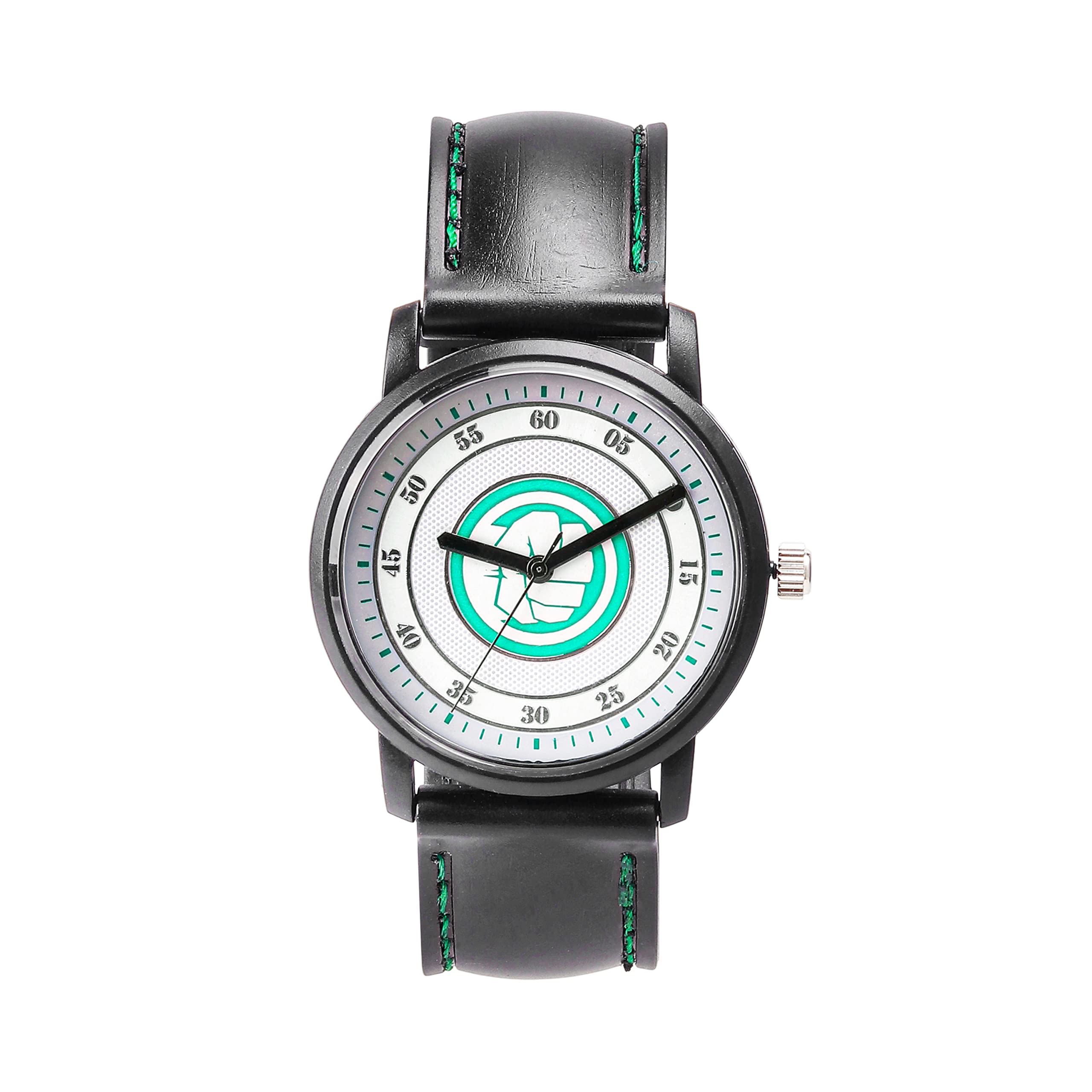 Marvel Hulk Leather Strap Analog Wrist Watch for Men (Black/Green) | AZ353 (B0C61XG571) Amazon Price History, Amazon Price Tracker