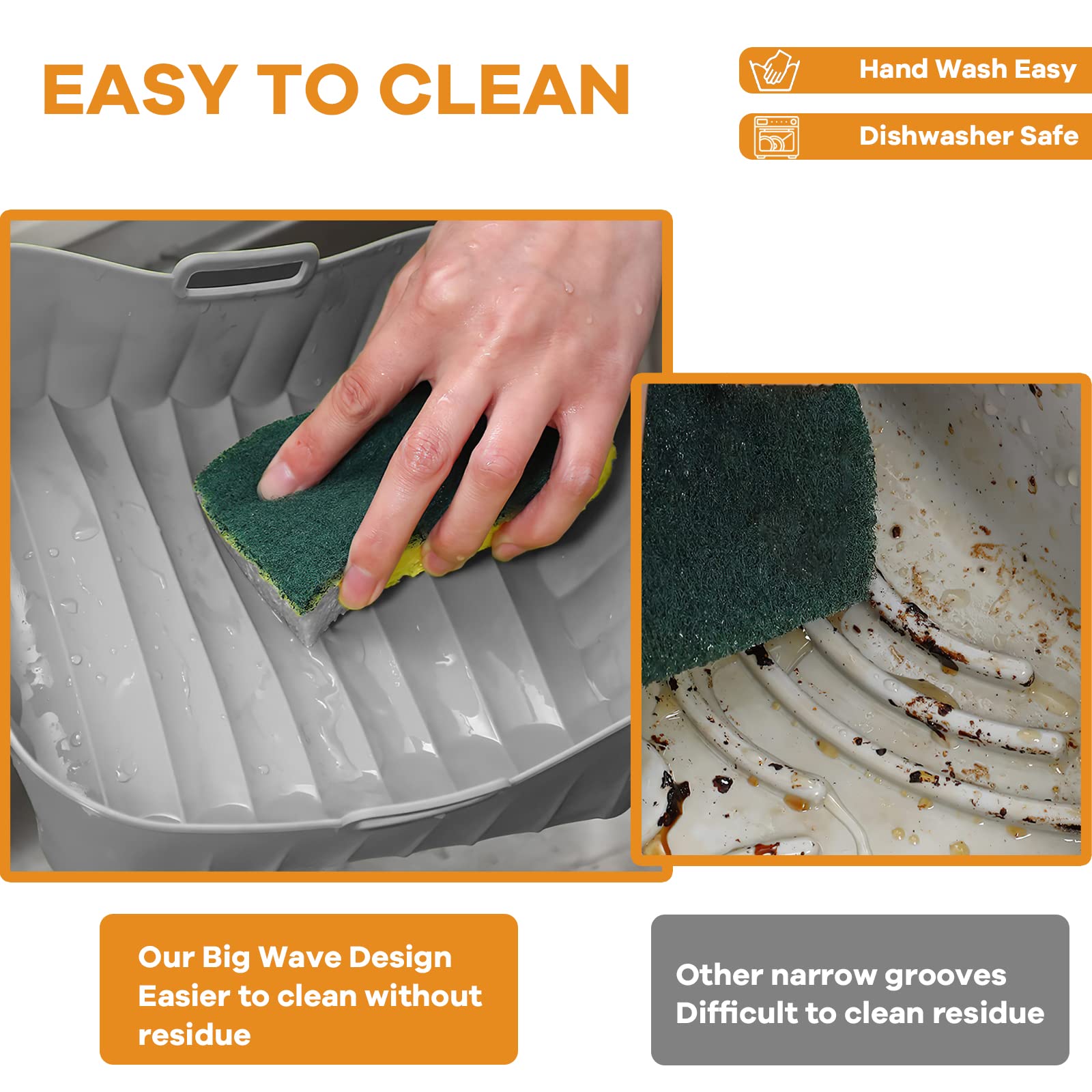 2 Pièces Moule Silicone Air Fryer, 21cm Panier Moule pour Friteuse à