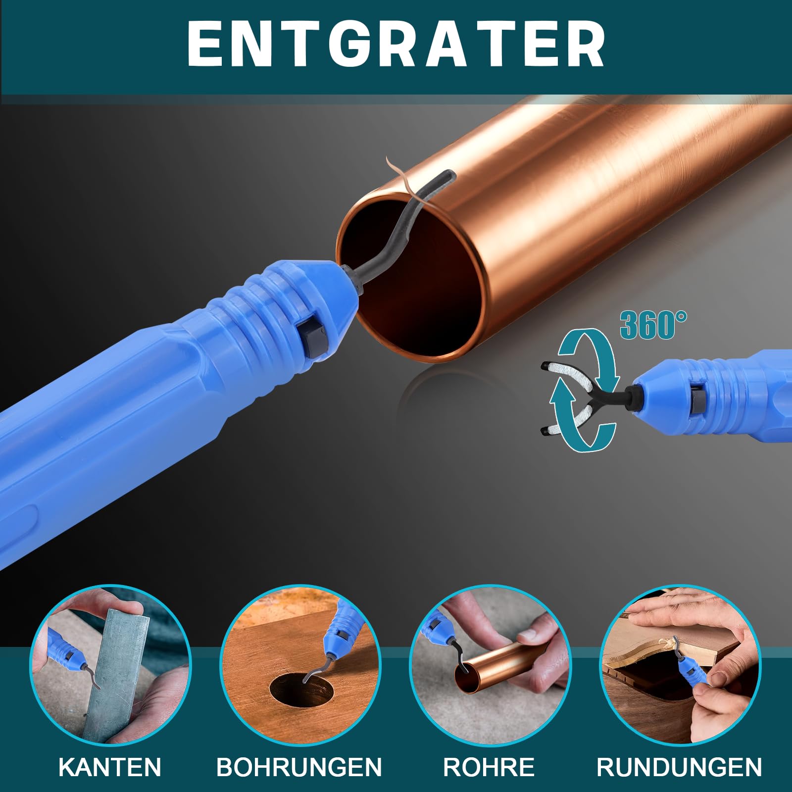 Profi Presszange Kupferrohr TH-Kontur mit Rohrabschneider | Handpresszange Kupferrohr Presszange Verbundrohr inkl. Entgrater, TH16 TH20 TH26 TH32 für Verbundrohr