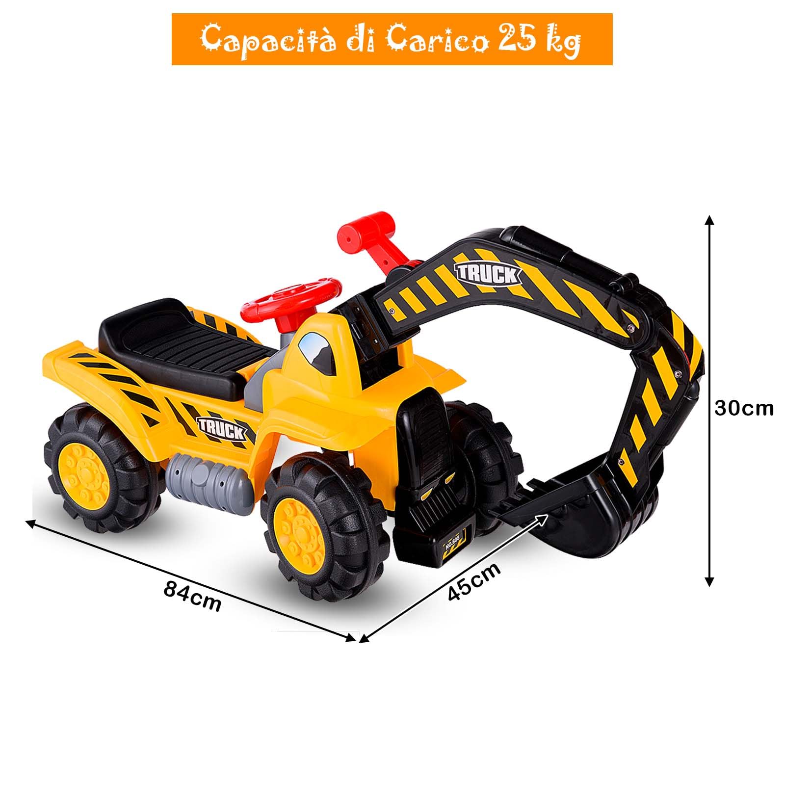 LIFEZEAL Escavatore Elettrico, Ruspa Cavalcabile, Scavatrice Cingolata per Bambini 3+ Anni, Spazio di Stoccaggio, Effetto di Suoni, con Pietra e Casco, Antiribaltamento, Peso Max 25 kg, 89x45x30 cm