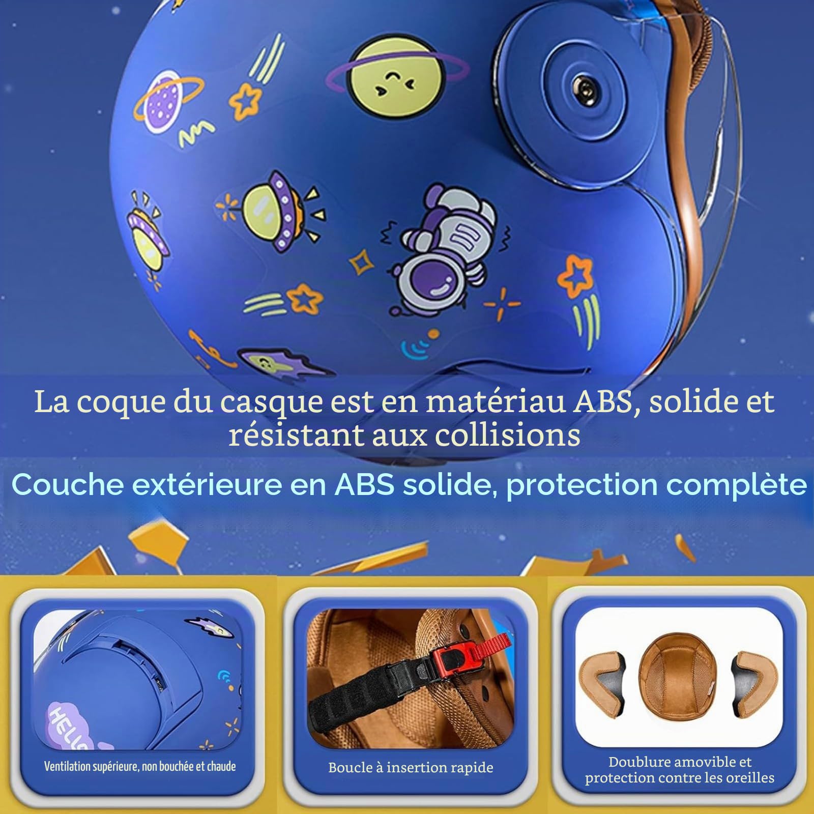 Casque De Moto Pour Enfants, Scooter, Cyclomoteur, Casque Jet Avec Visière Solaire, Mignon Pour Filles, Pour Garçons, Taille 5-12 Ans, 46-54CM