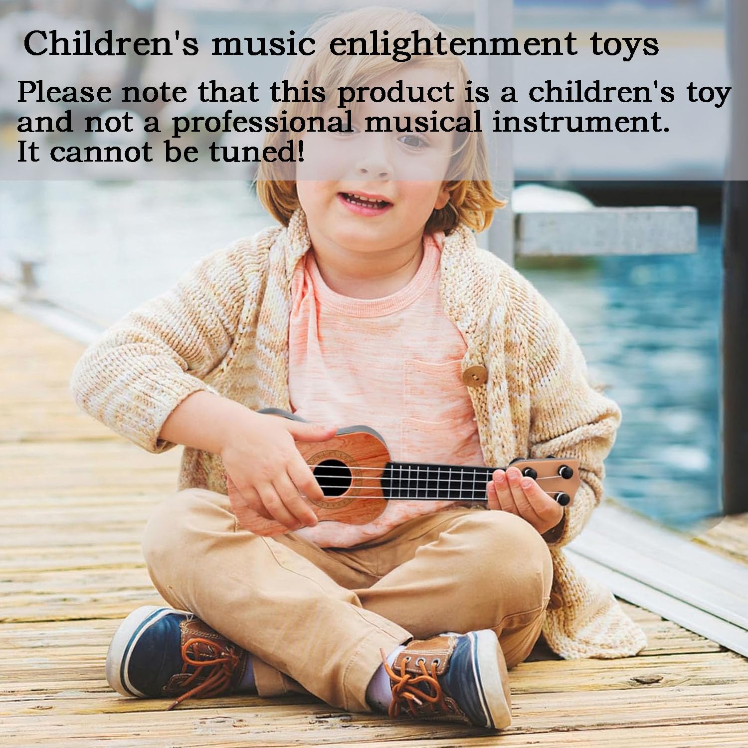Chitarra per Bambini, 38cm Chitarra Giocattolo, Ukulele Bambini con 4 Corde Regolabili, Mini Chitarra Bambini, Musica Giocattoli Educativi, per Bambini, Principiante, Ragazzo Ragazza, Regalo