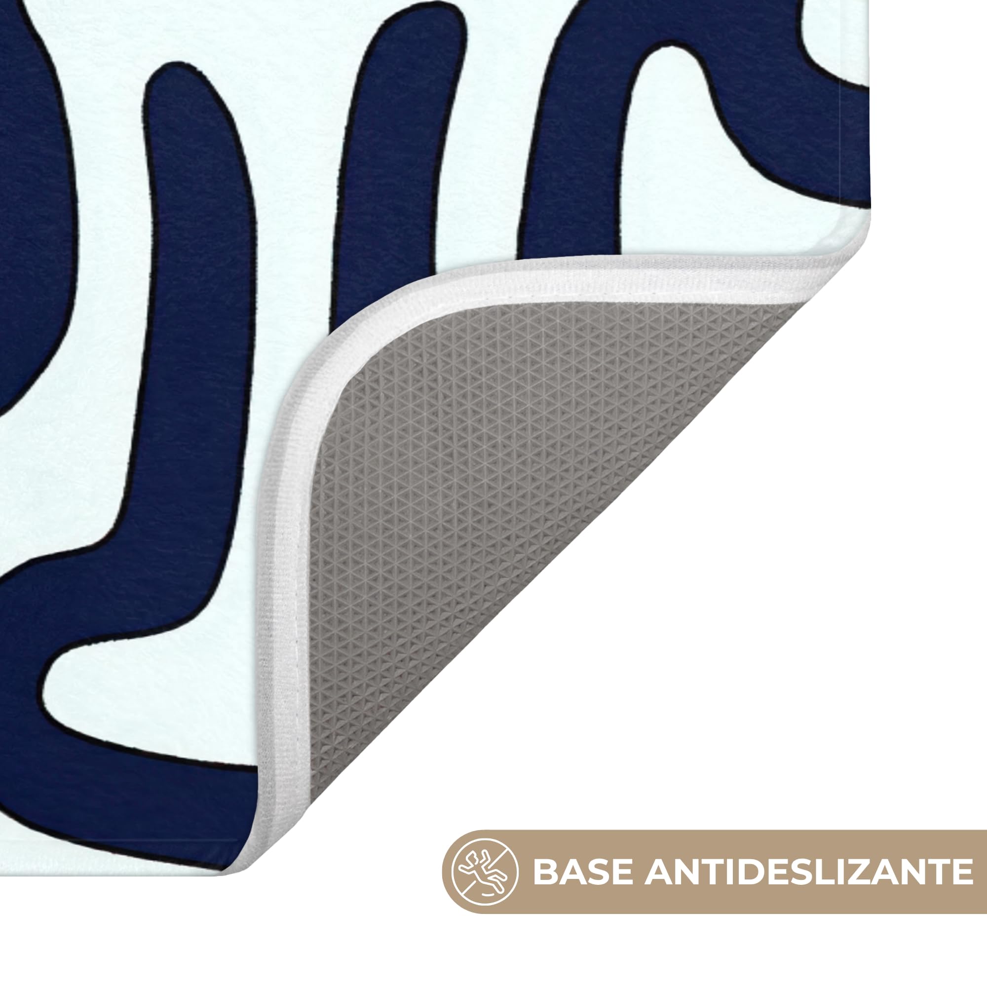 Alfombra Baño Rectangular 90x60 cm Decoracion Bathroom Mat Non Slip Shower Lavable Antideslizante Alfombrilla Tapete Banheiro Abstracto - Moderno - Azul