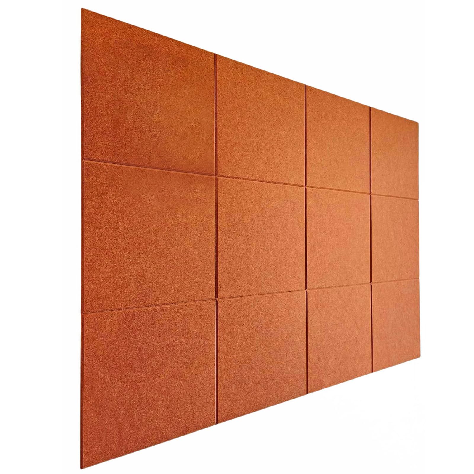 BESTORI Large Cork Board for Wall 47"x 35", 12 Pack Bulletin Board Alternative Felt Wall Tiles with Removable Adhesive Tabs for Home Office Decor Orange