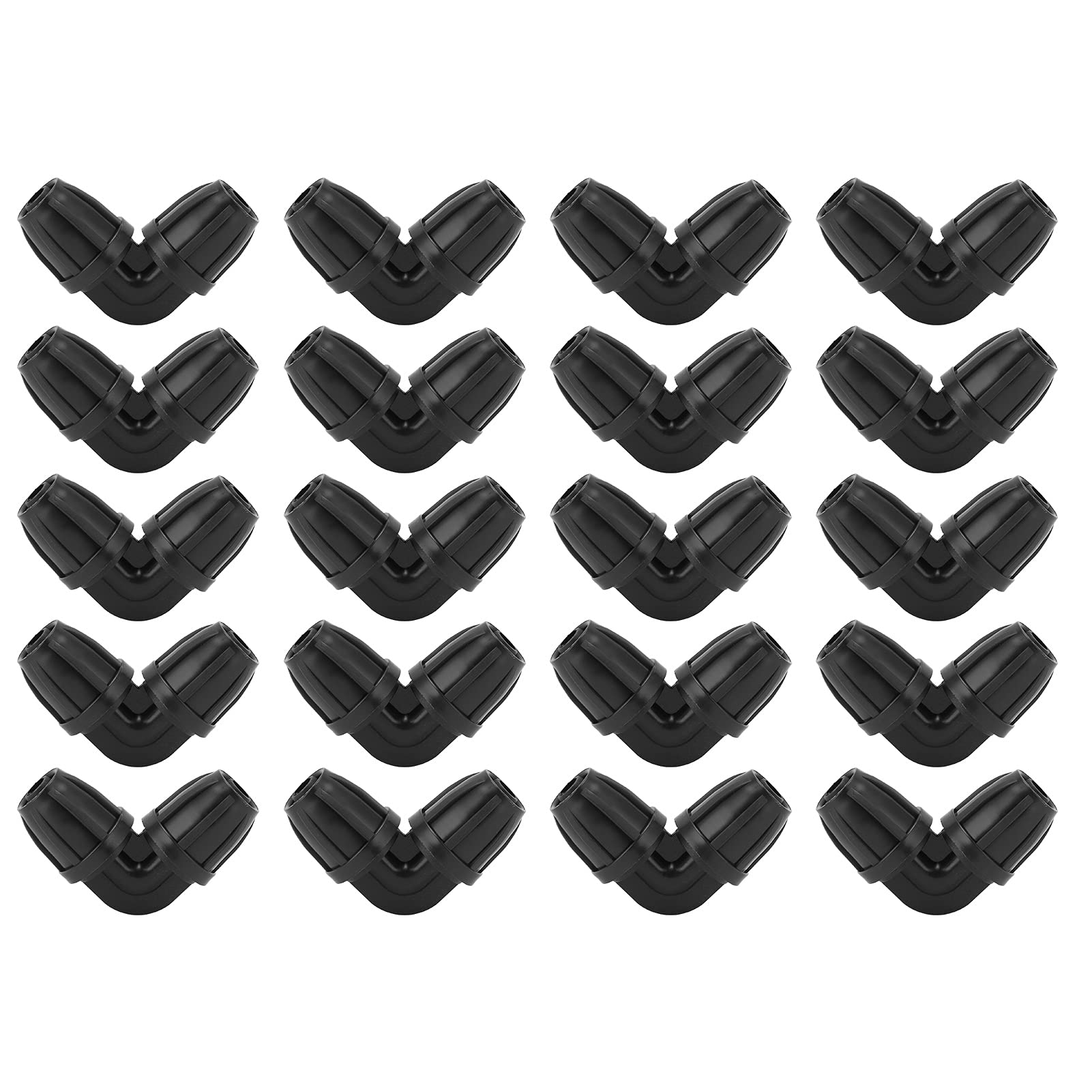 Tomotato 20Pcs Irrigation Fittings Elbow Connectors, 8/11 Elbow with Lock Garden Hose Adapter for Garden Yard Lawn Drip System