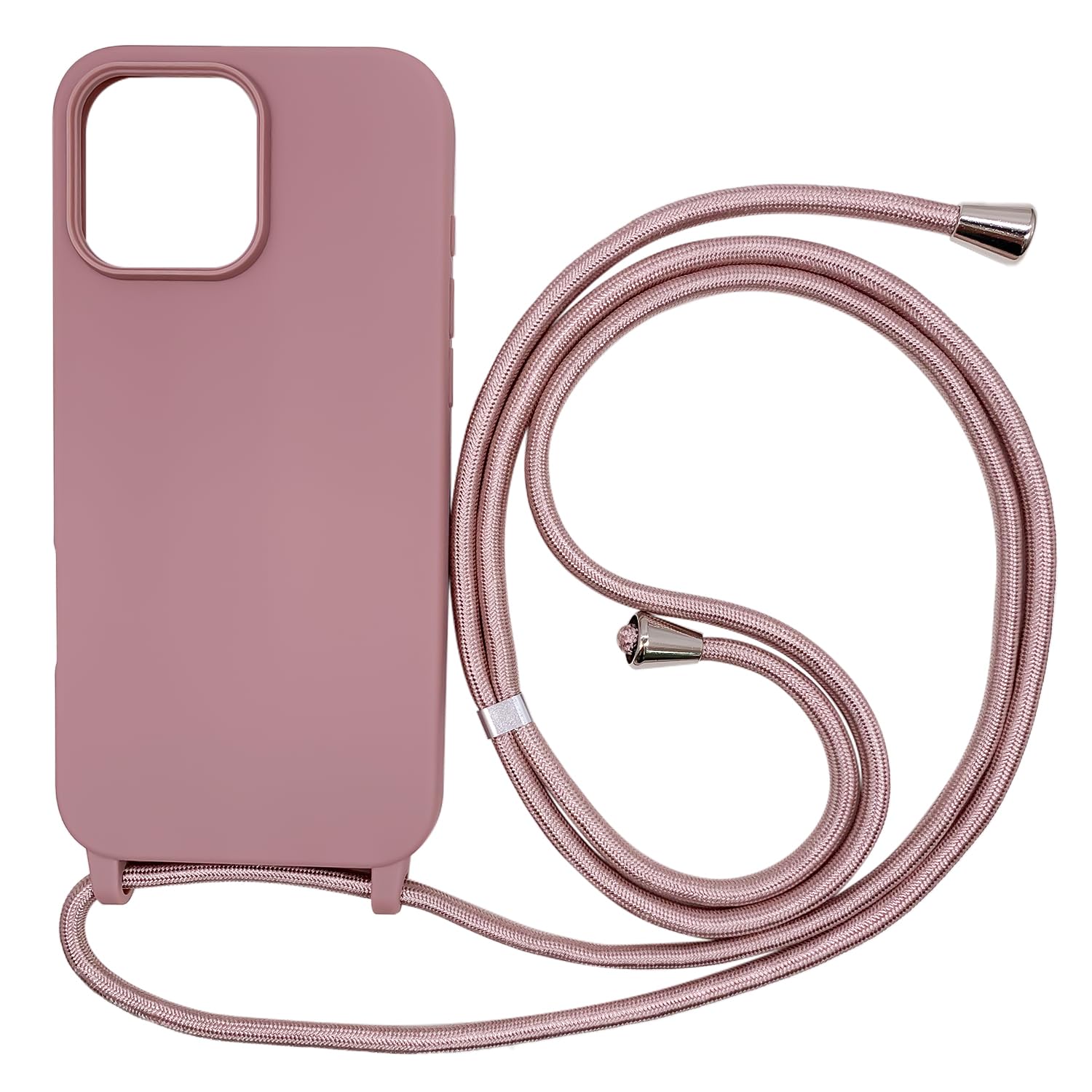 Funda Compatible con iPhone 16(6.1"),Ajustable Collar Correa de Cuello Cordón Cuerda Carcasa TPU Bumper Silicona Skin Caso para iPhone 16(6.1")-Rojo — view 19
