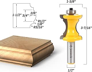 Yonico 13100 1-1/2-Inch Bullnose & Cove Bullnose and Cove Furniture Trim & Molding Router Bit 1/2-Inch Shank - coolthings.us