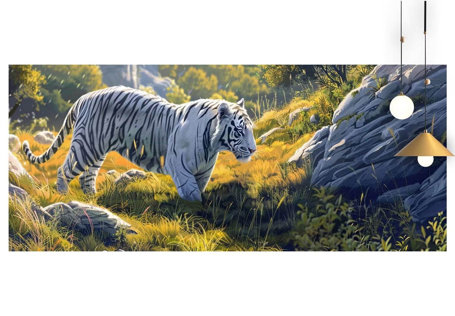 Diamond Painting tigre Diamond Painting Enfant forêt Painting Diamant,Broderie Diamant Complet Kit,Loisirs Créatifs Adultes Artisanat Point de Croix Painting Décor Maison Cadeau Femme 60x130cm B59