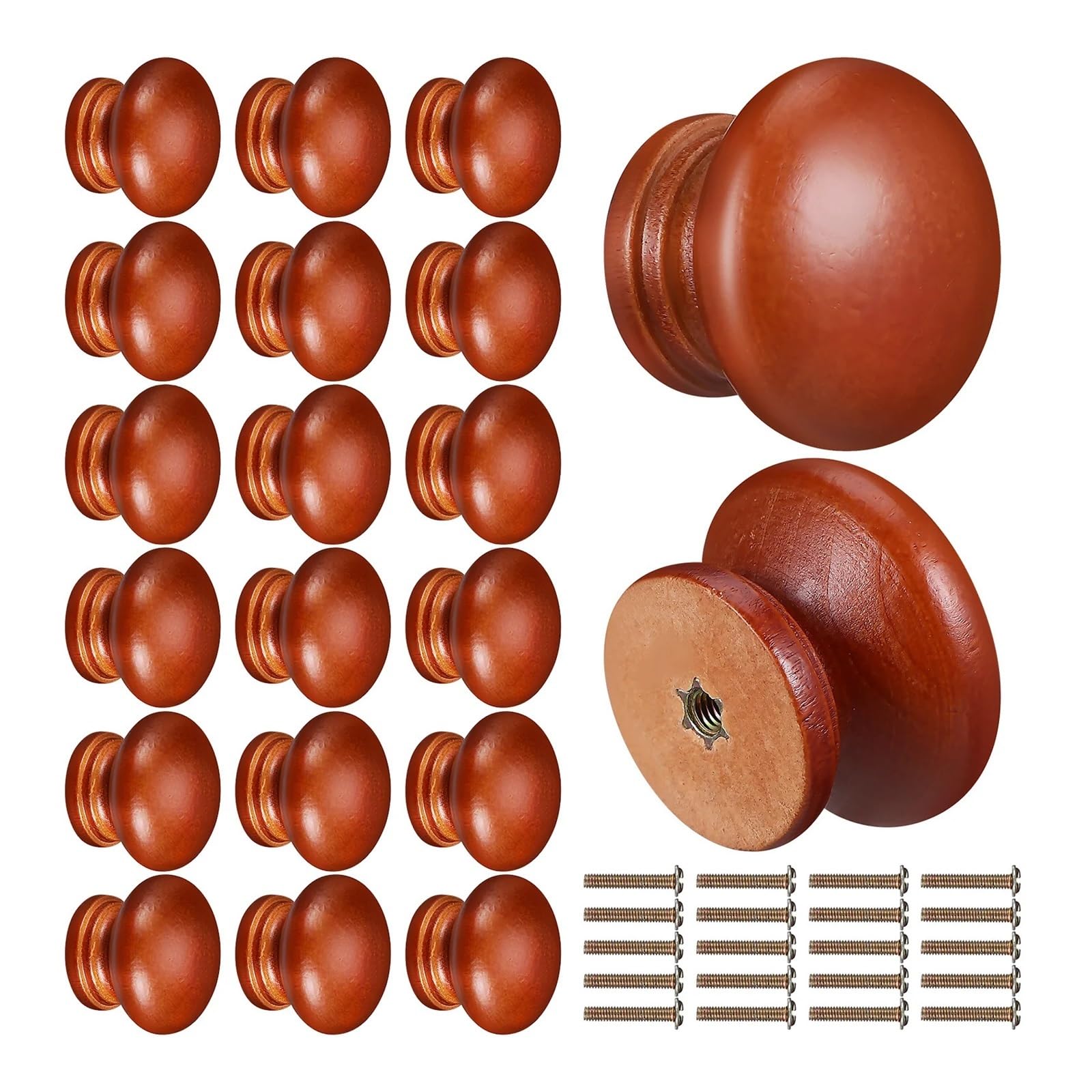 SNGUOQ 20Pcs Wooden Cabinet Knobs Versatile for Furniture Drawers Dressers Wardrobes Kitchen Closet Handles for Cabinet Drawer Shoes