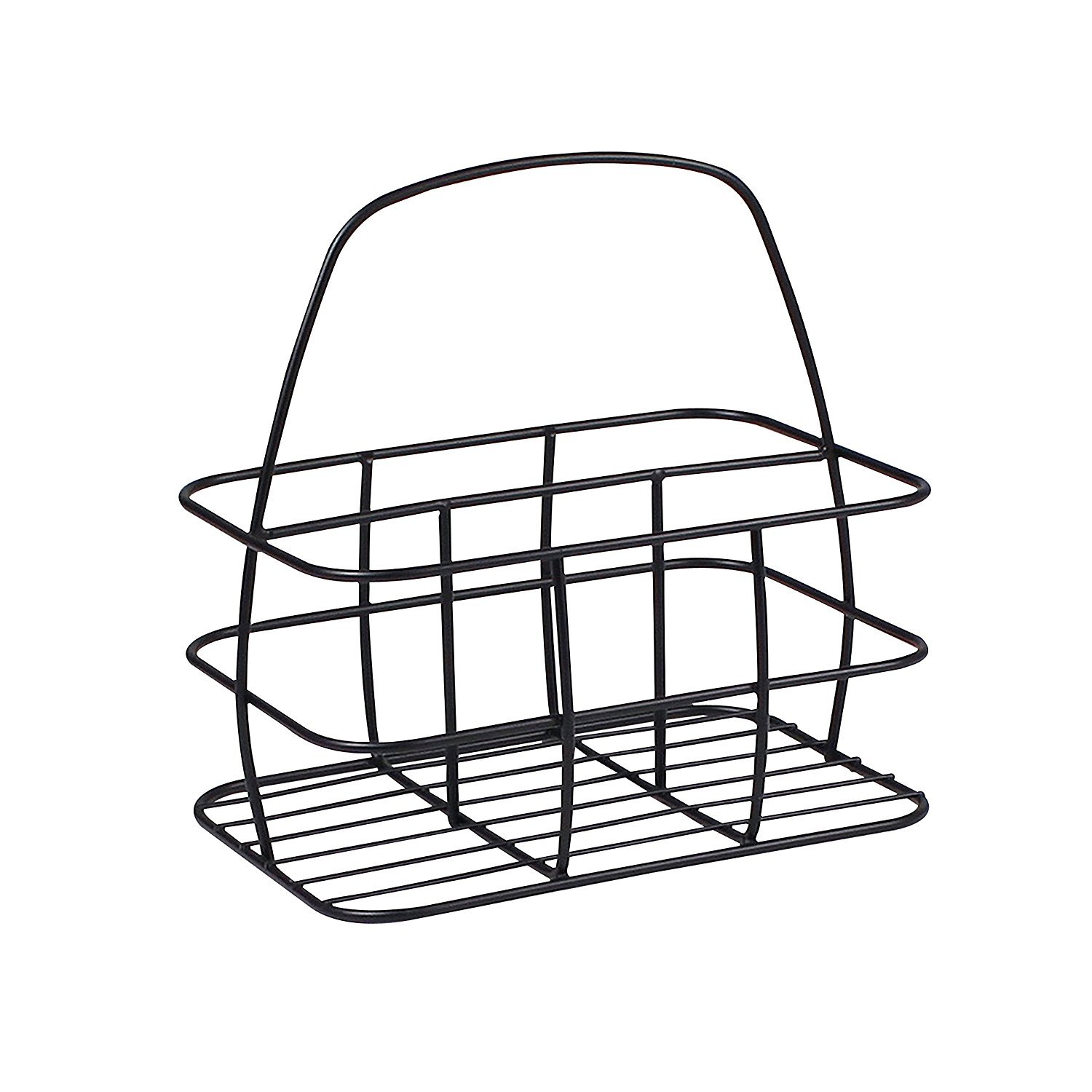 Spectrum Diversified Condiment Caddy/Napkin Holder, Black, Condiment Holder Table Stand Caddy