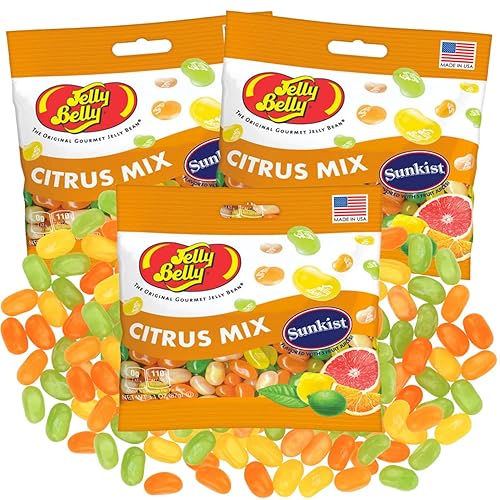 Sweetzo Sunkist Citrus Mix Jelly Beans, surtido de caramelos masticables con sabor a fruta, caramelos a granel compartibles empaquetados