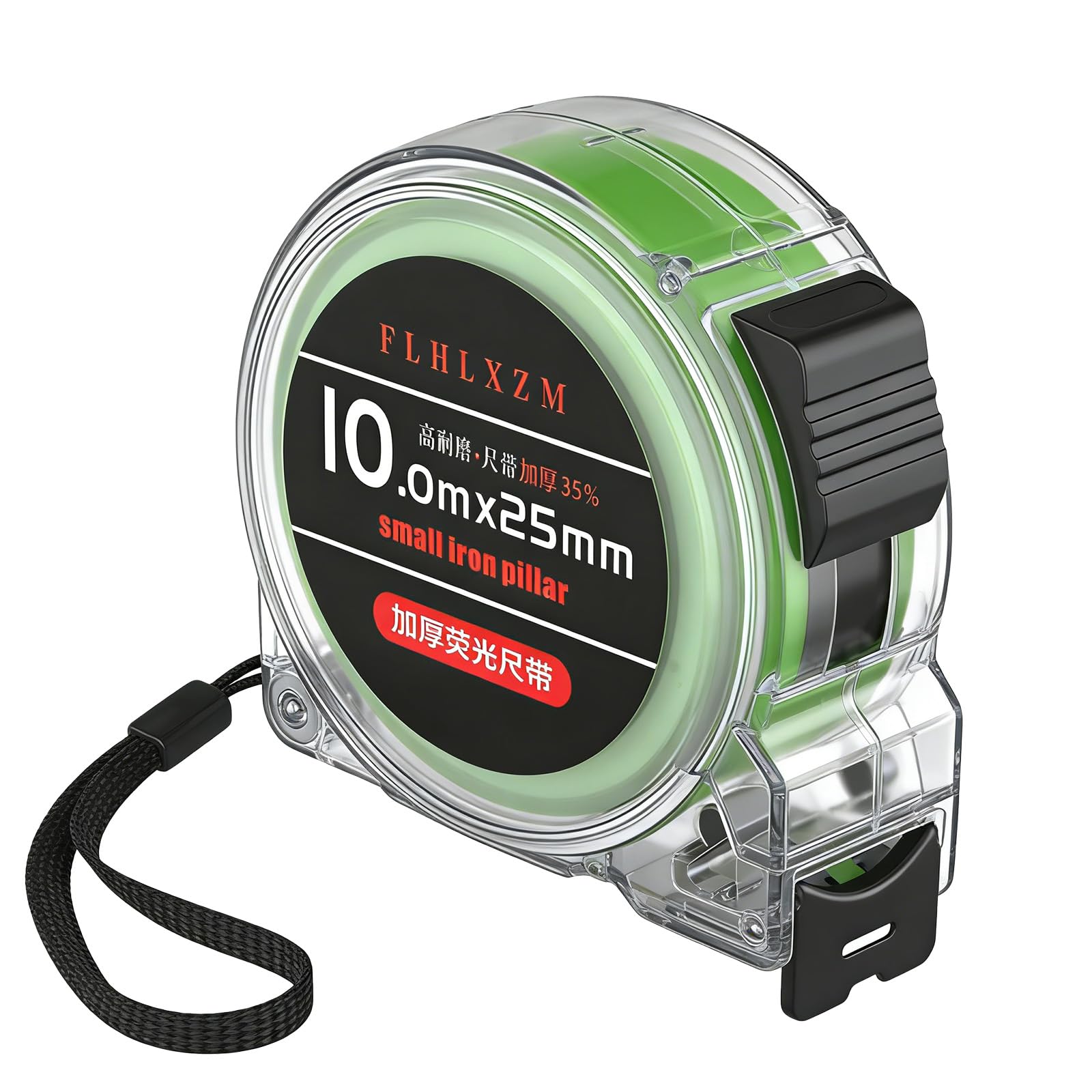10M Fluorescent Stainless Steel Tape Measure - 25mm Width, Retractable Waterproof Metric Measuring Tape with Self-Lock Heavy Duty Precision Ruler for Home Office & Industrial Use