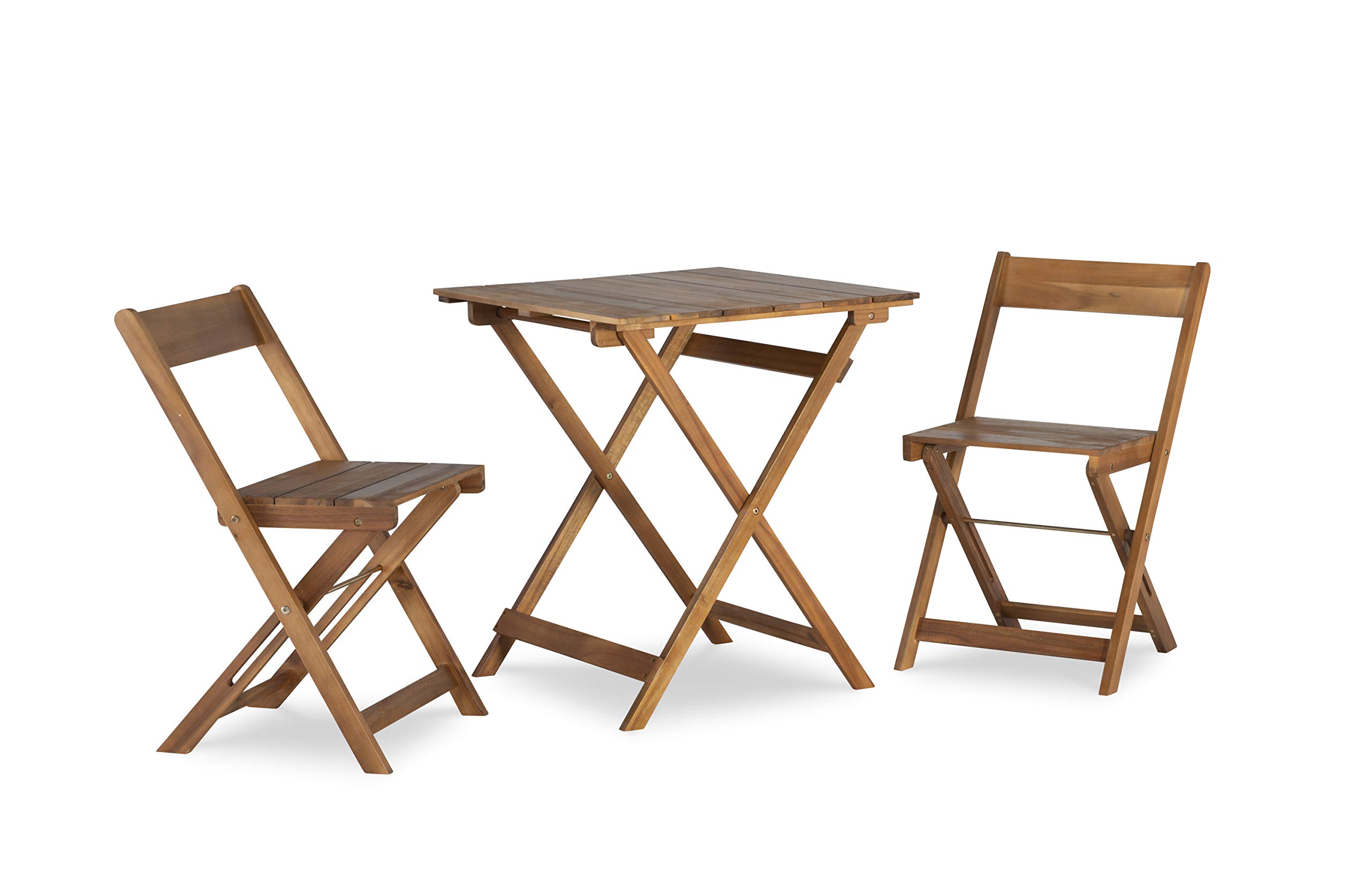 Linon Home Décor Caitlyn Brown Three Piece Square Table Set, Oil