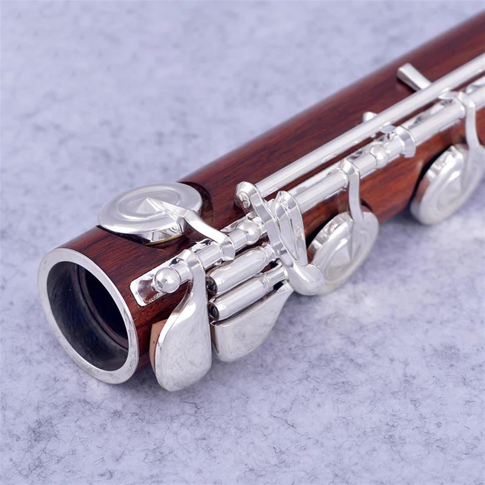 Professionelle Querflöte Professionelle Flöte Redwood-Flöte 17 Offene Löcher Versilberte E-Tonart Palisander-Flöte
