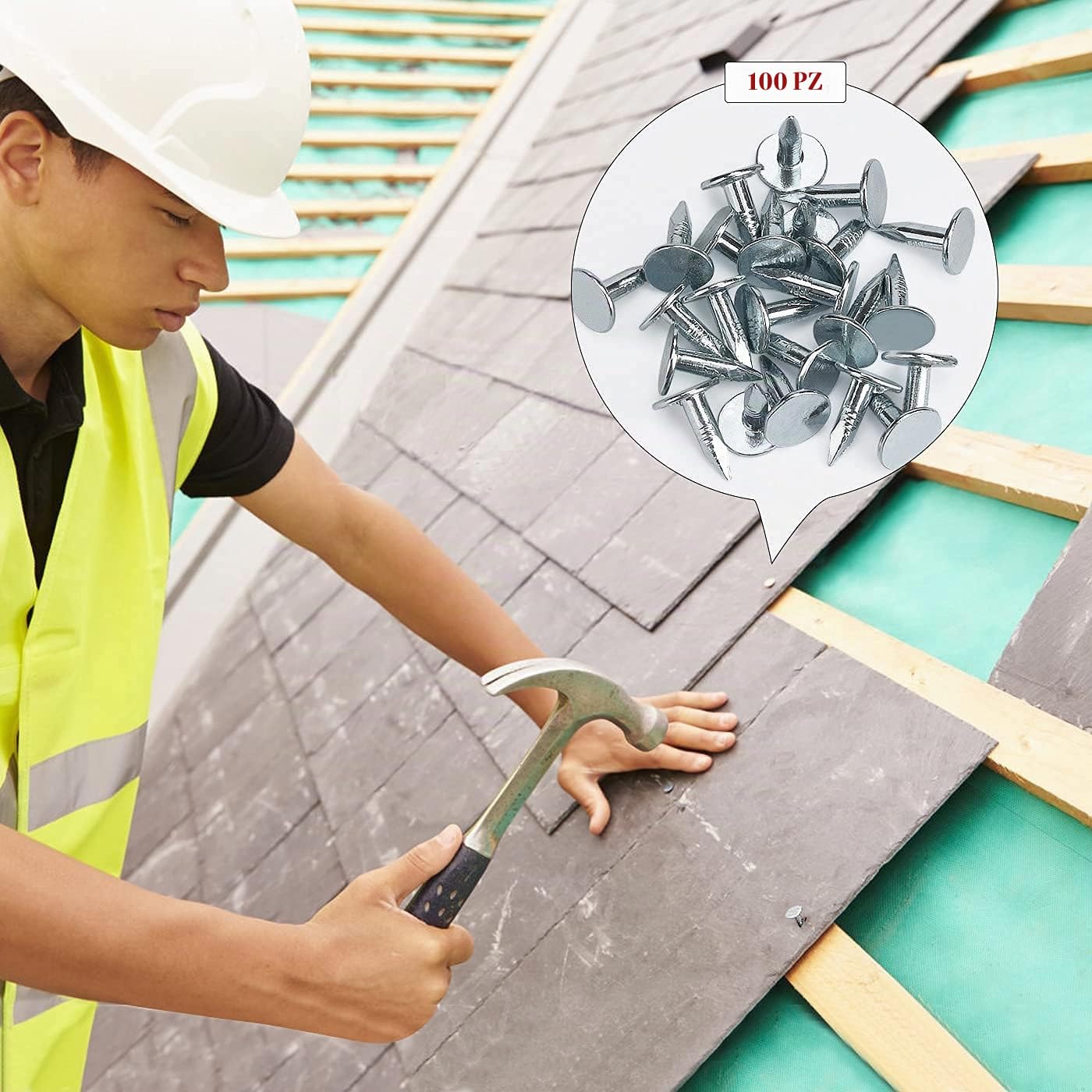 Chiodi in feltro per tetto 12 mm 100 pezzi per coperture ardesia
