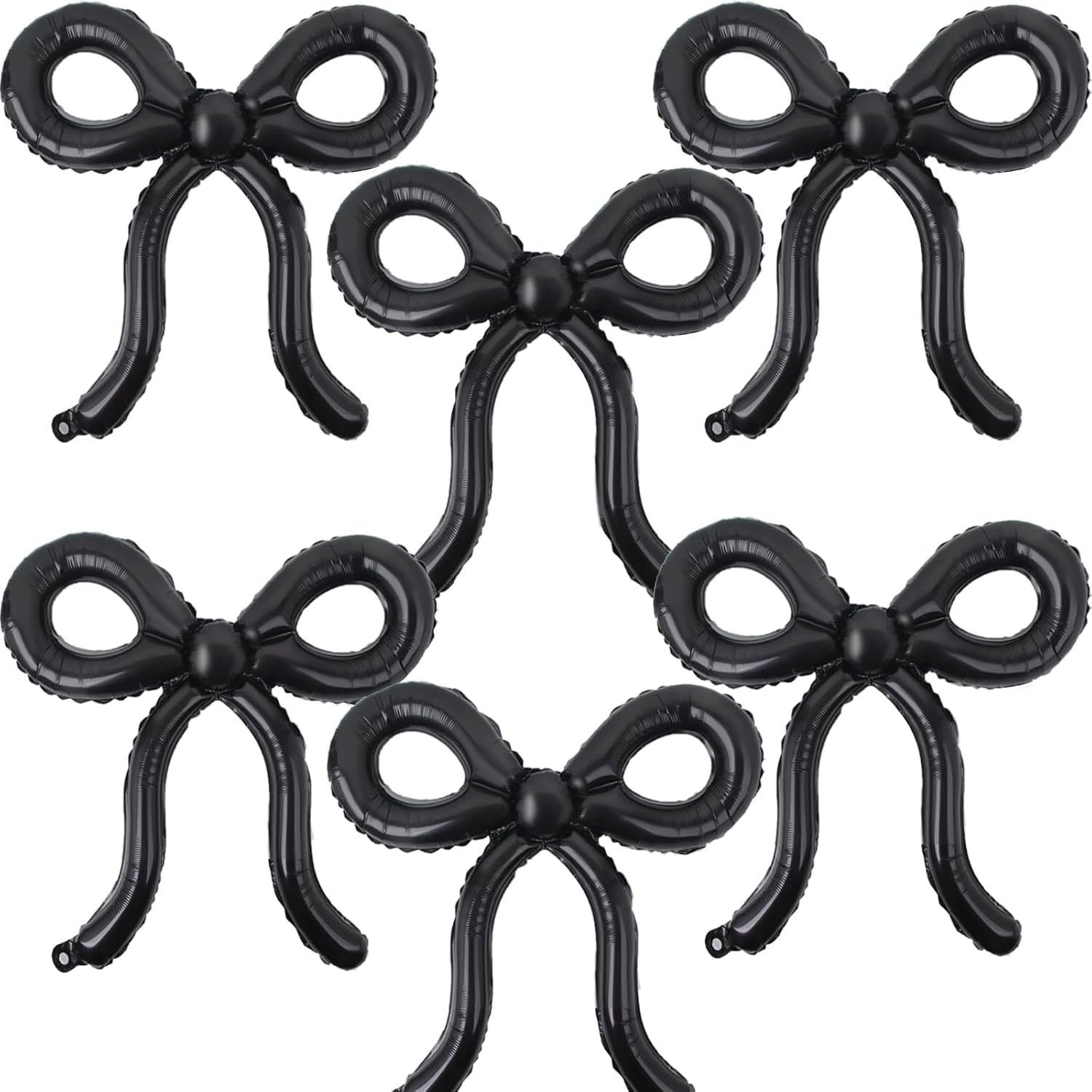 6Pcs Black Bow Balloons Bow Birthday Decorations Bow Theme Birthday Party Decor for Bridal Shower Baby Shower Engagement Bachelorette Party