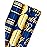 WRAPAHOLIC Birthday Wrapping Paper Roll - Mini Roll - 3 Rolls - 17 inch X 120 inch Per roll - Blue and Gold Foil Design for Party, Holiday, Baby Shower