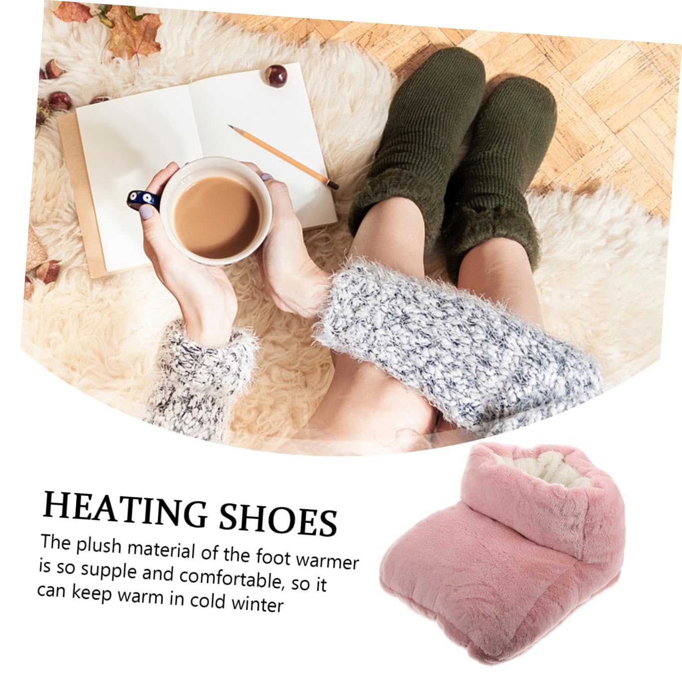 USB Heizschuhe für Zuhause und Büro, Konstant Warm, Rosa