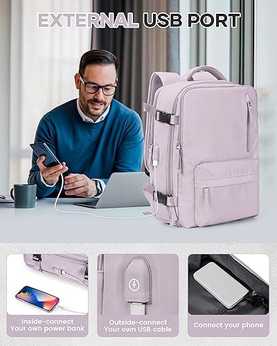 Vista 126 de VECAVE Mochila de viaje para laptop, mochila aprobada para vuelos,Mochila deportiva para universidad casual, E-peacockblue, Mochila para laptop