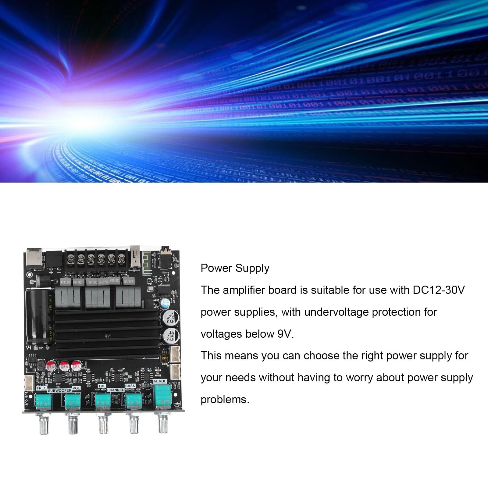 2.1-kanałowa Płytka Cyfrowego Wzmacniacza Mocy Bluetooth (Czarny