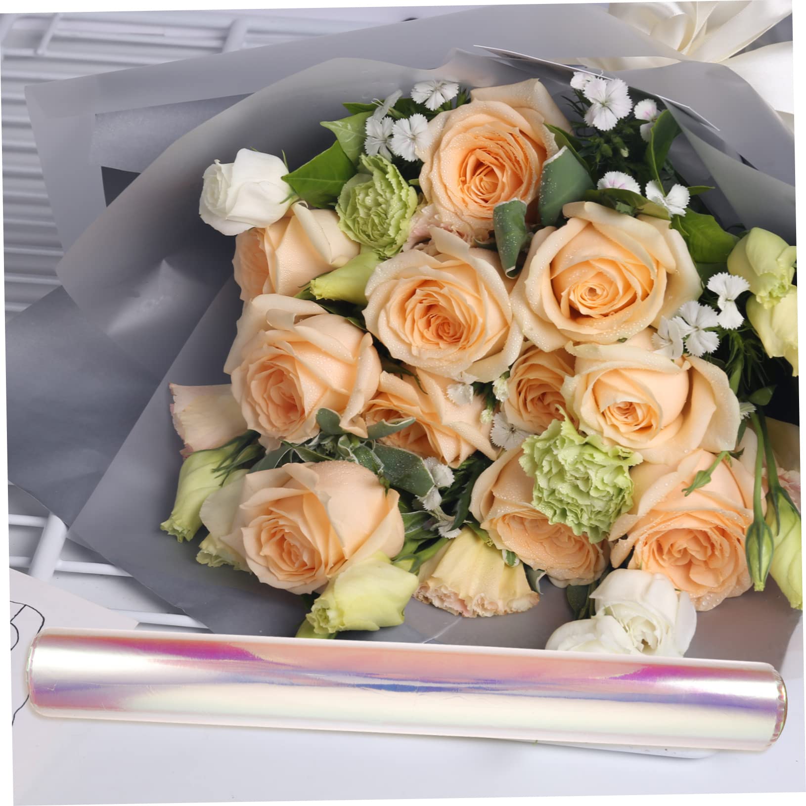 KOMBIUDA 2 Rollos Papel De De Flores Brillantina Material De Embalaje Floral Decoración Estrella Guirnalda Películas De Embalaje Boda Decoraciones Almacenar Artificial Película