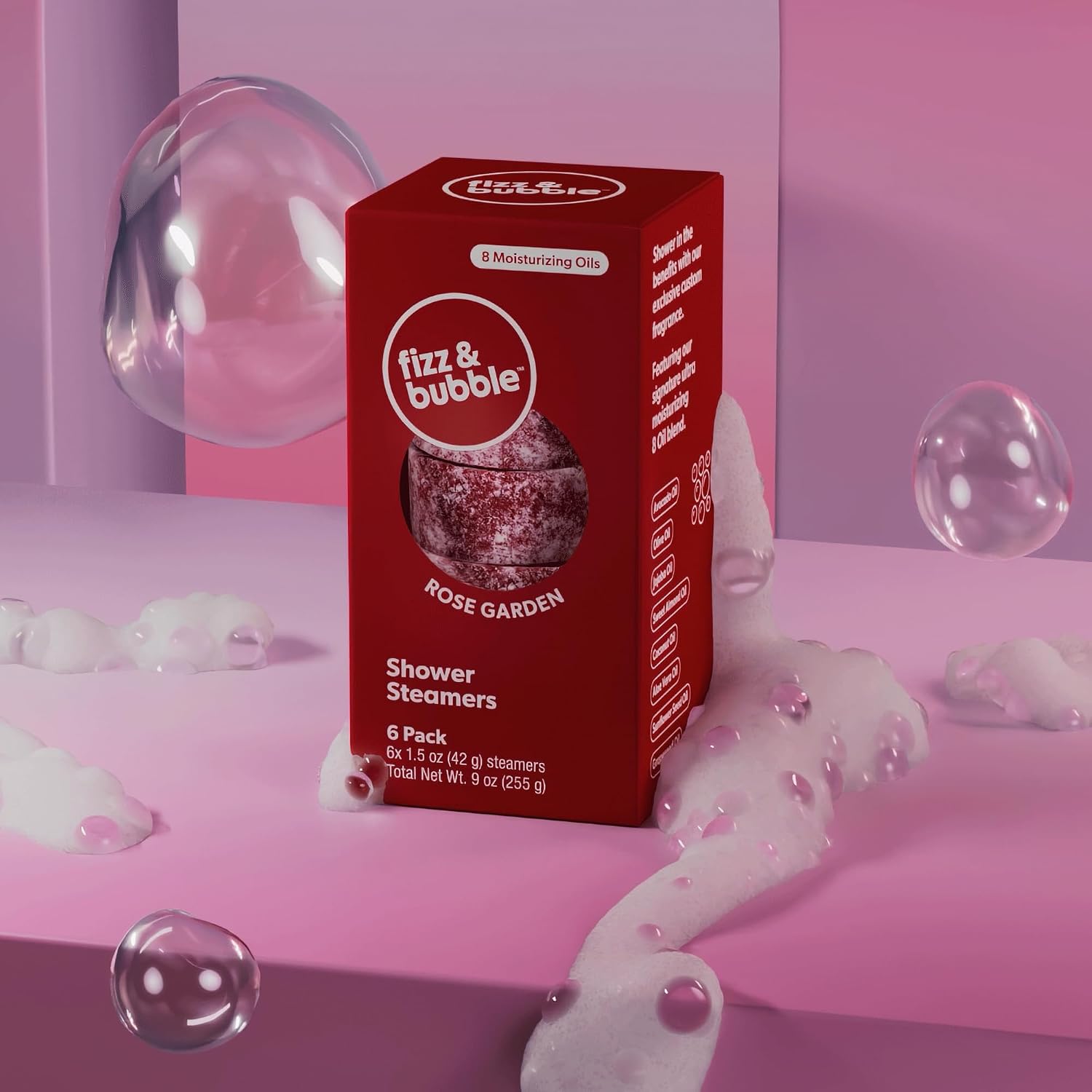FIZZ & BUBBLE Rose Garden Shower Steamers 9 OZ (6 X 1.5OZ)