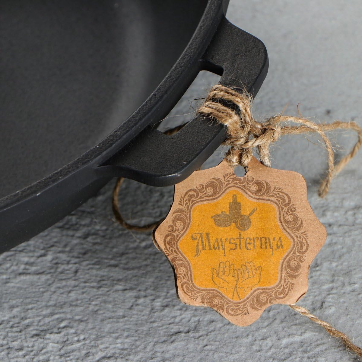Maysternya Paellera de hierro fundido, 40 x 4 cm, apta para inducción, cocinar sobre fuego abierto, placa para barbacoa redonda, regalo de barbacoa, gratis, color negro