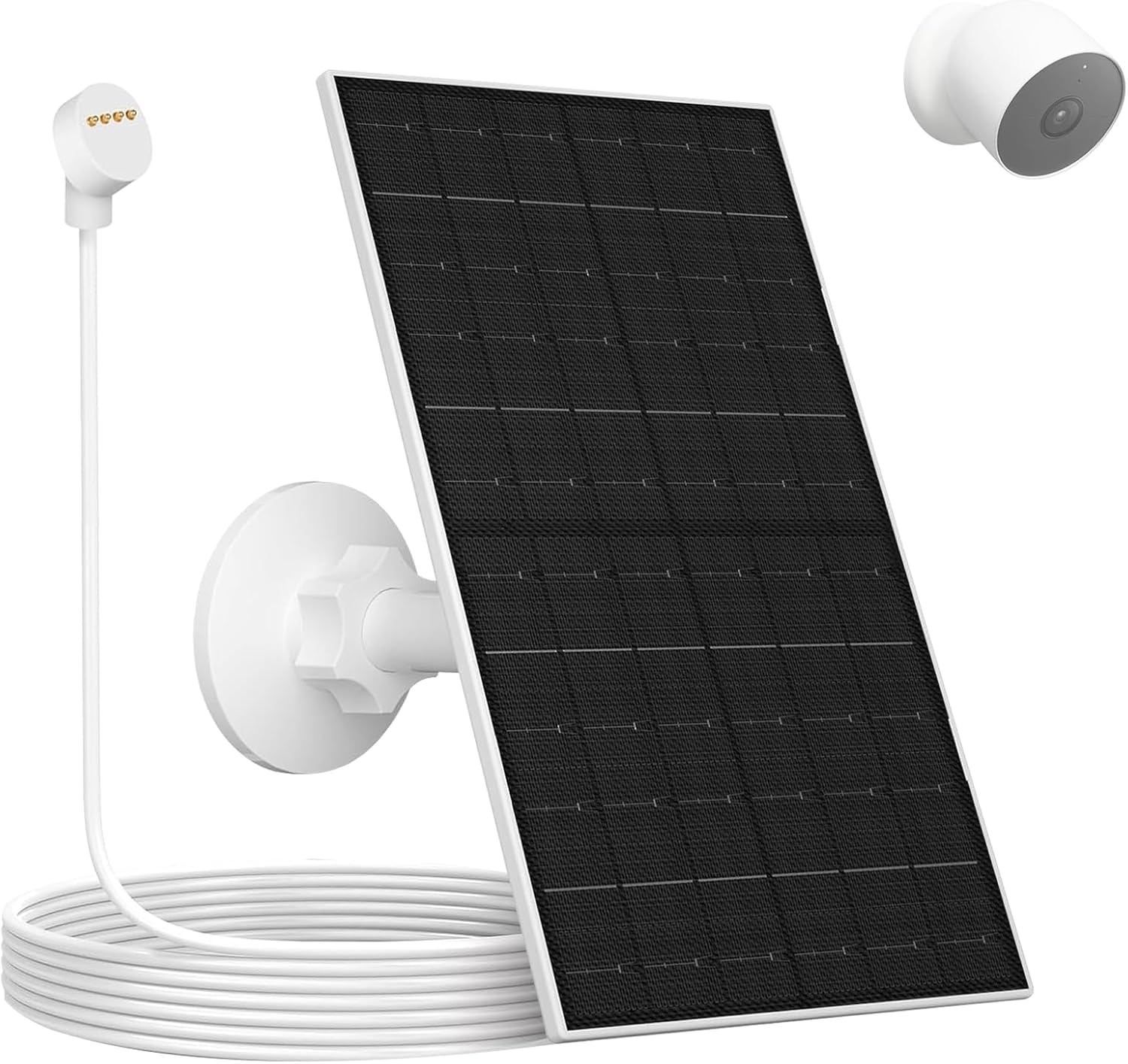 Zivif 7W Solar Panel for Google Nest Cam (Battery Version), Solar Charger with Google Nest Charging Port, IP66 Waterproof, 360° Adjustable Mount, 7.2ft Cable