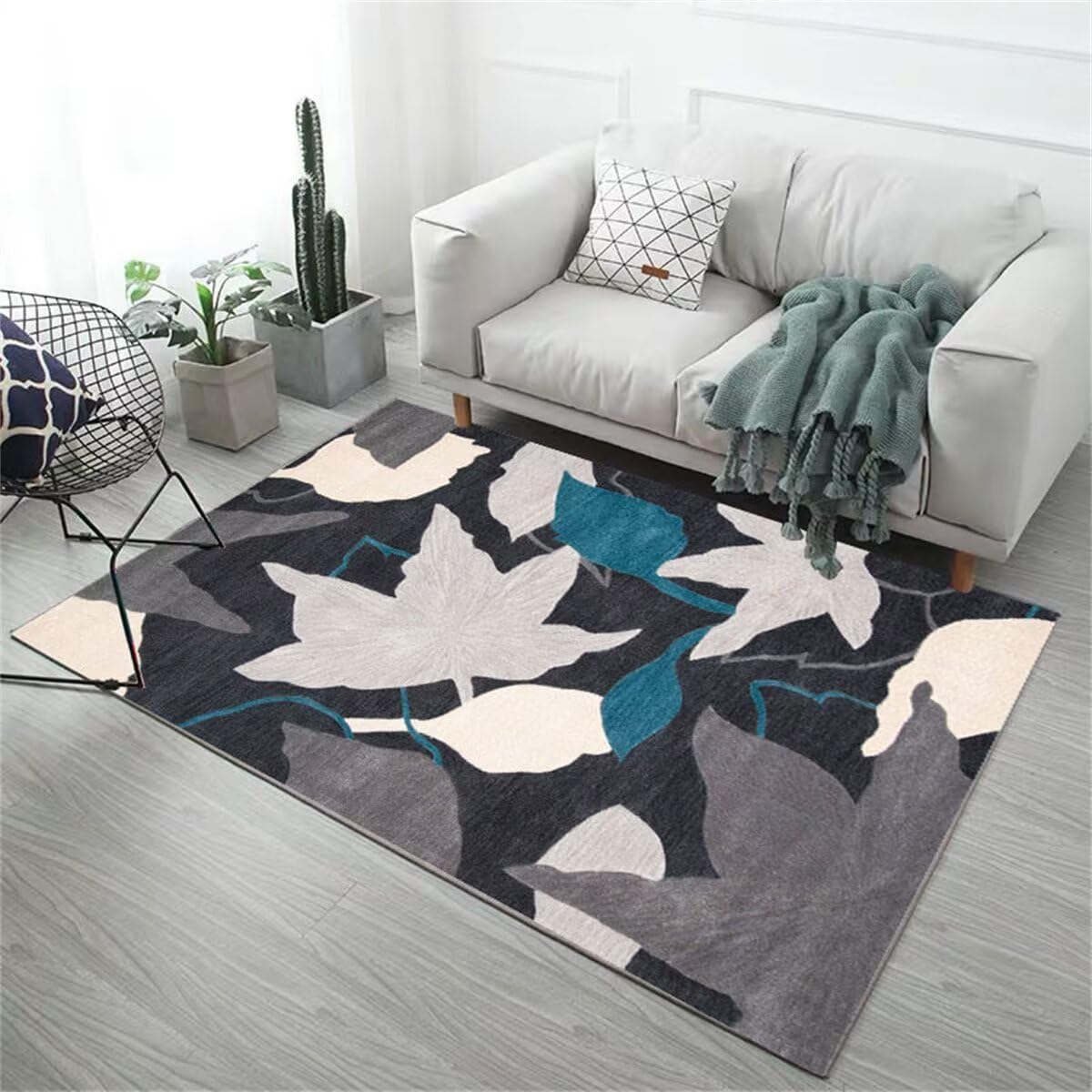 Tapis moquette grand format 160x230cm gris bleu pour sol de cuisine et couloir