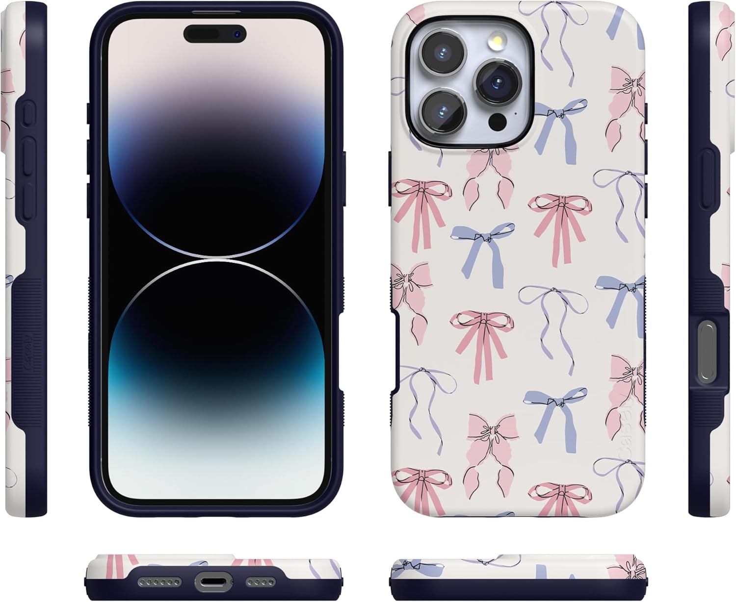 Casely iPhone 16 Pro Case | Coquette Girlie | Pastel Bows | Bold Protective Design | Compatible with MagSafe - Image 5