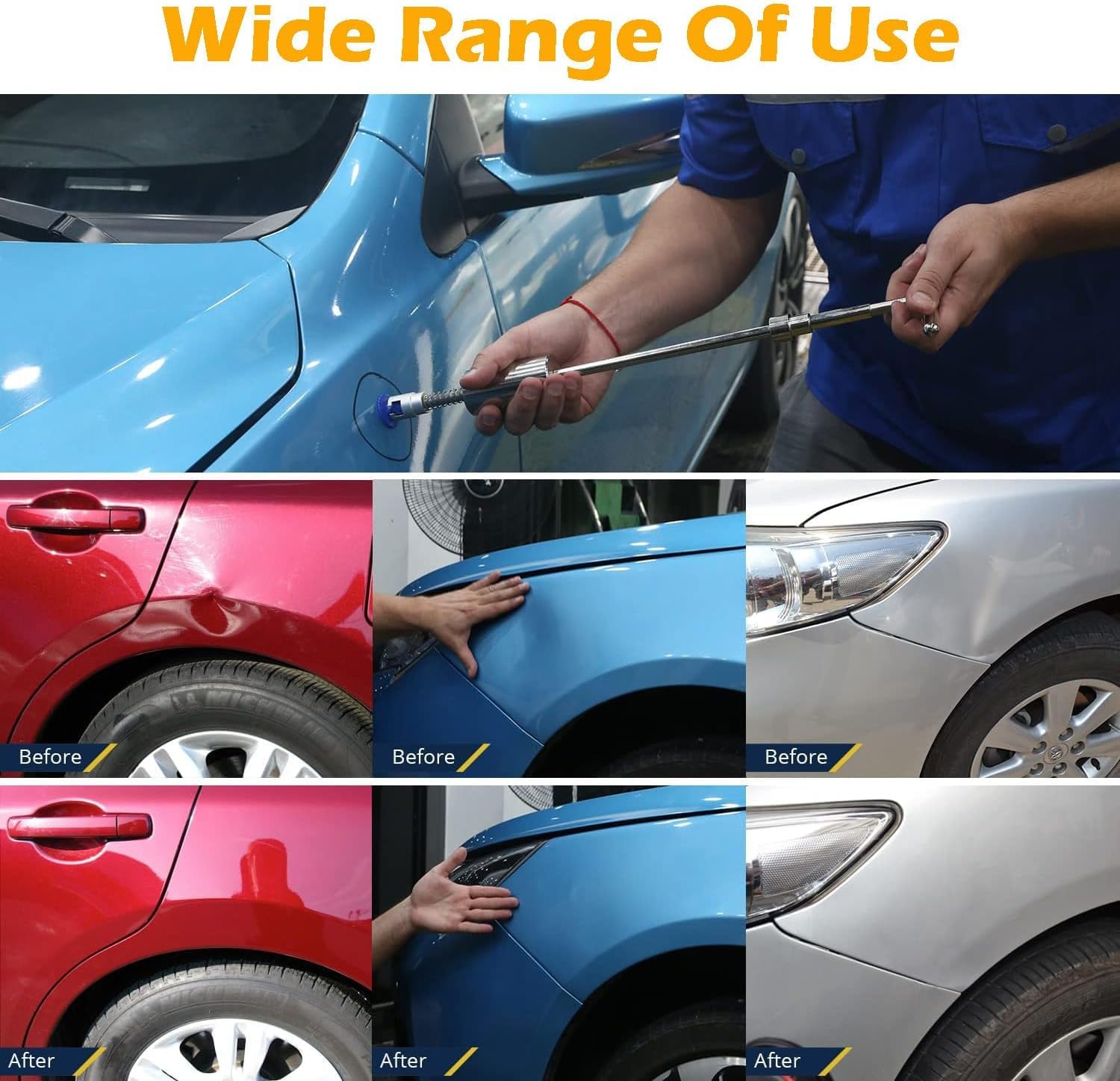 Tirabolli per Carrozzeria Kit Riparazione Ammaccature Kit Levabolle per Auto e Moto Tirabolle Carrozzeria Estrattore per Ammaccature Ventosa Carrozzeria per Rimozione Grandine