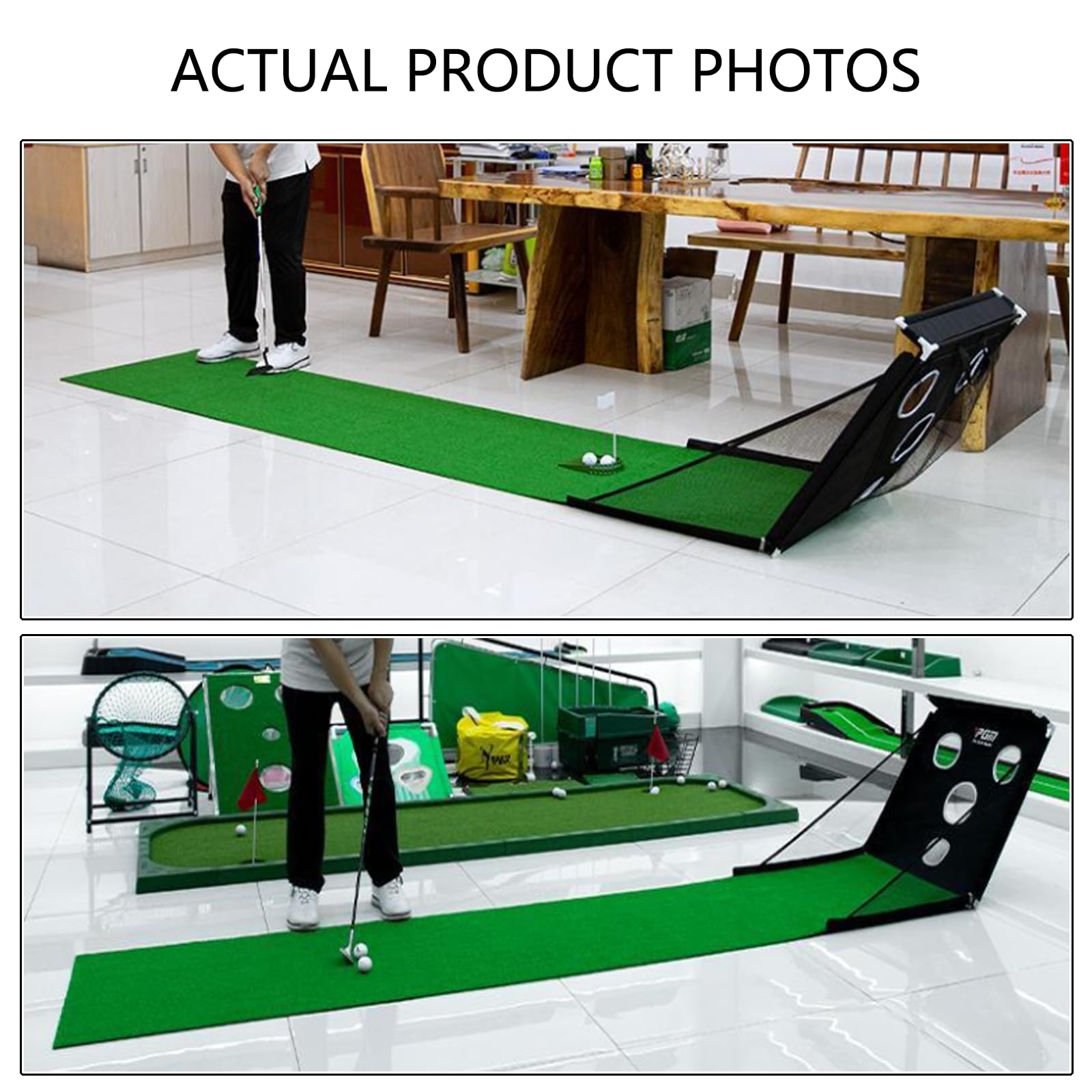 Rete da Allenamento Portatile Pieghevole per Chipping da Golf per Interni, Set per Pratica del Putting, Set Regalo da Golf per Adulti per Ufficio a casa e all'aperto, 250 x 45 cm