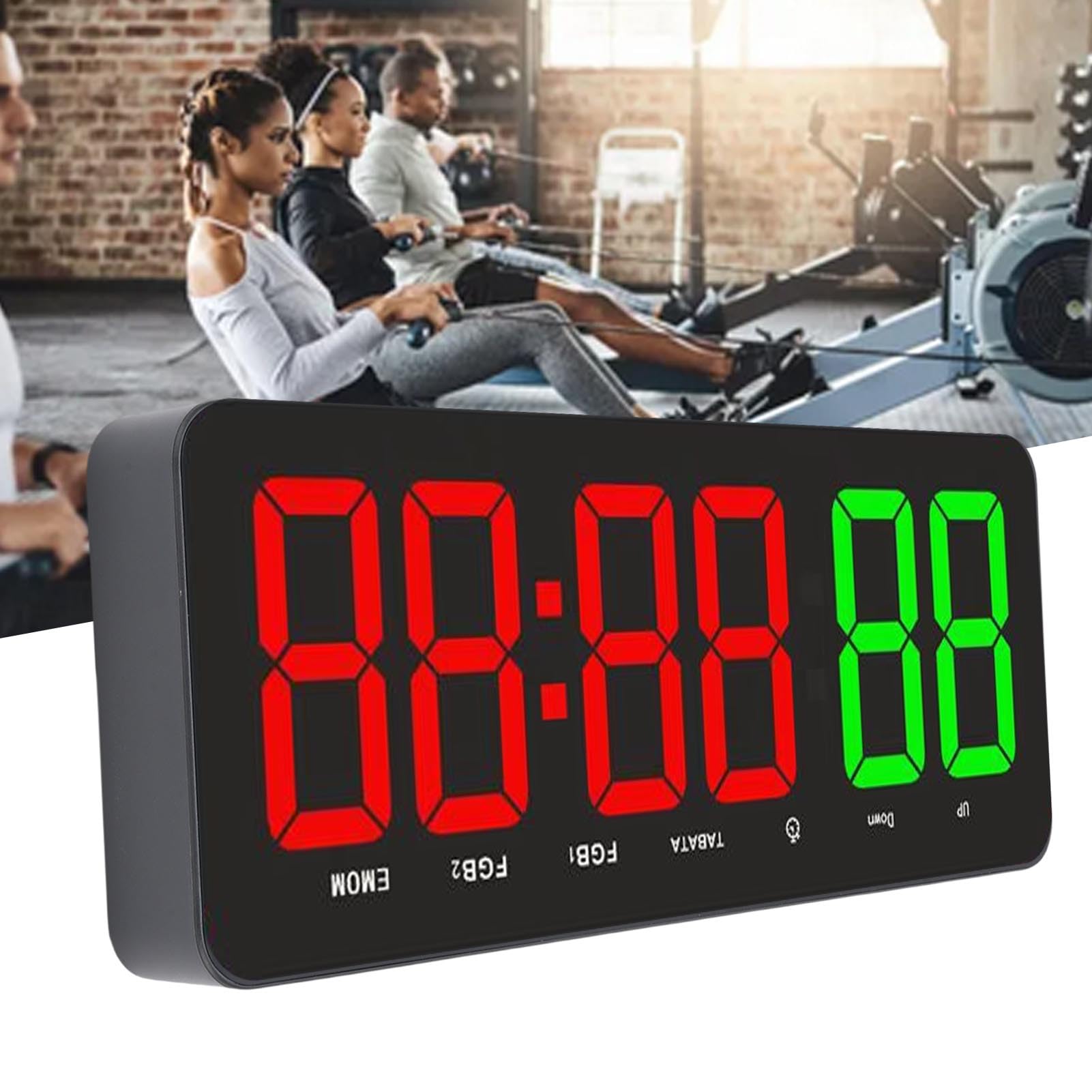 LICAEVEY Timer della Palestra, Muro di Orologio da Palestra Digitale da 12,4 Pollici con Intervallo di Avanzamento del Tempo di Avanzamento, Conto Alla Rovescia di Cronometro,