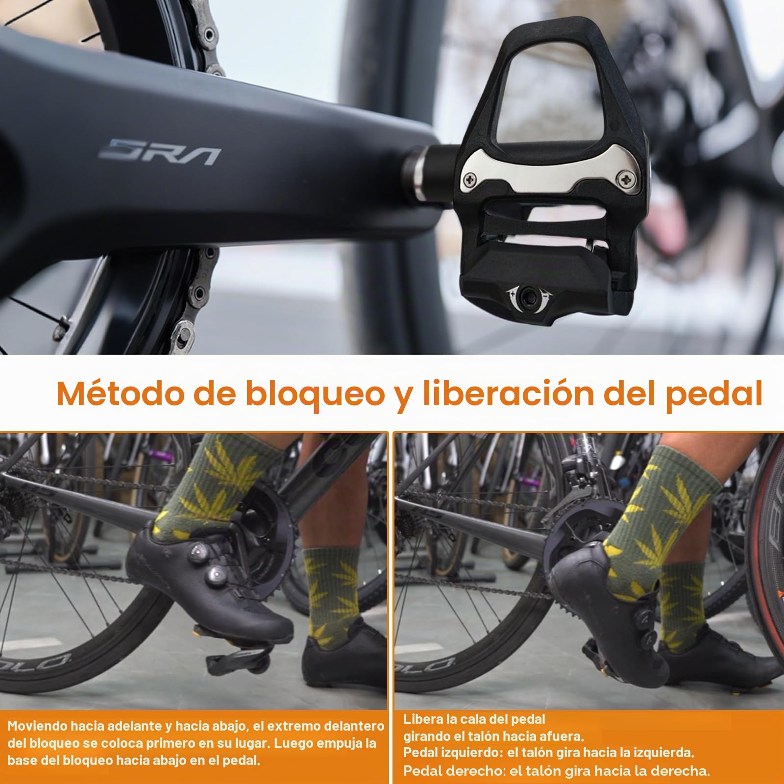 LPZMPZ Pedales de bicicleta antideslizantes compatibles con Shimano SPD SL Pedales SDP sin clic con rodamientos de bolas de 9/16 pulgadas para MTB Gravel SDS Pedales Click sin clip Pedales de carreras
