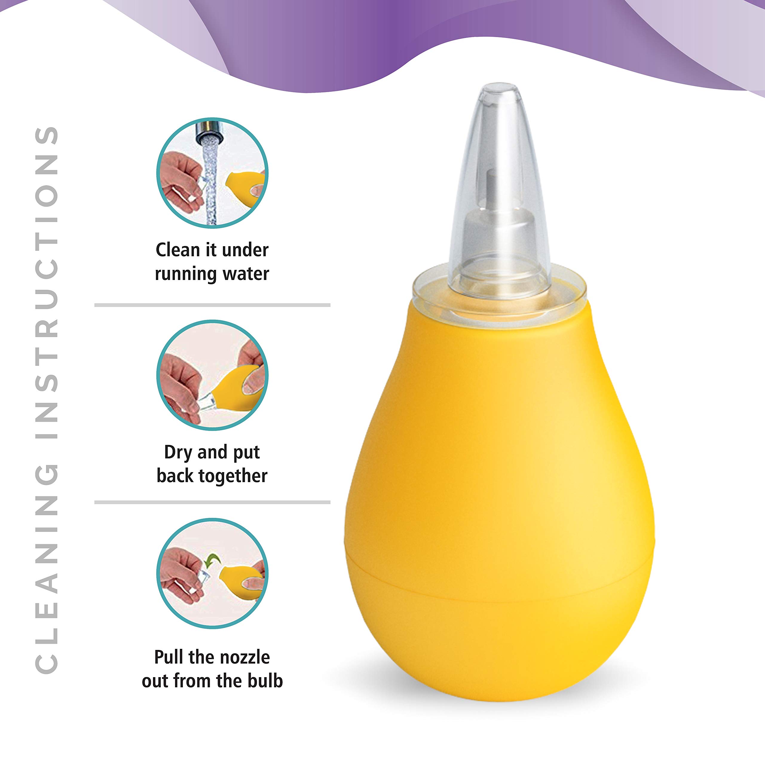 Romsons Baby Nasal Aspirator, Nose Cleaner, Vacuum Suction Tool, Immediate Relief from Blocked Baby Nose (Yellow) - Image 6 thumbnail