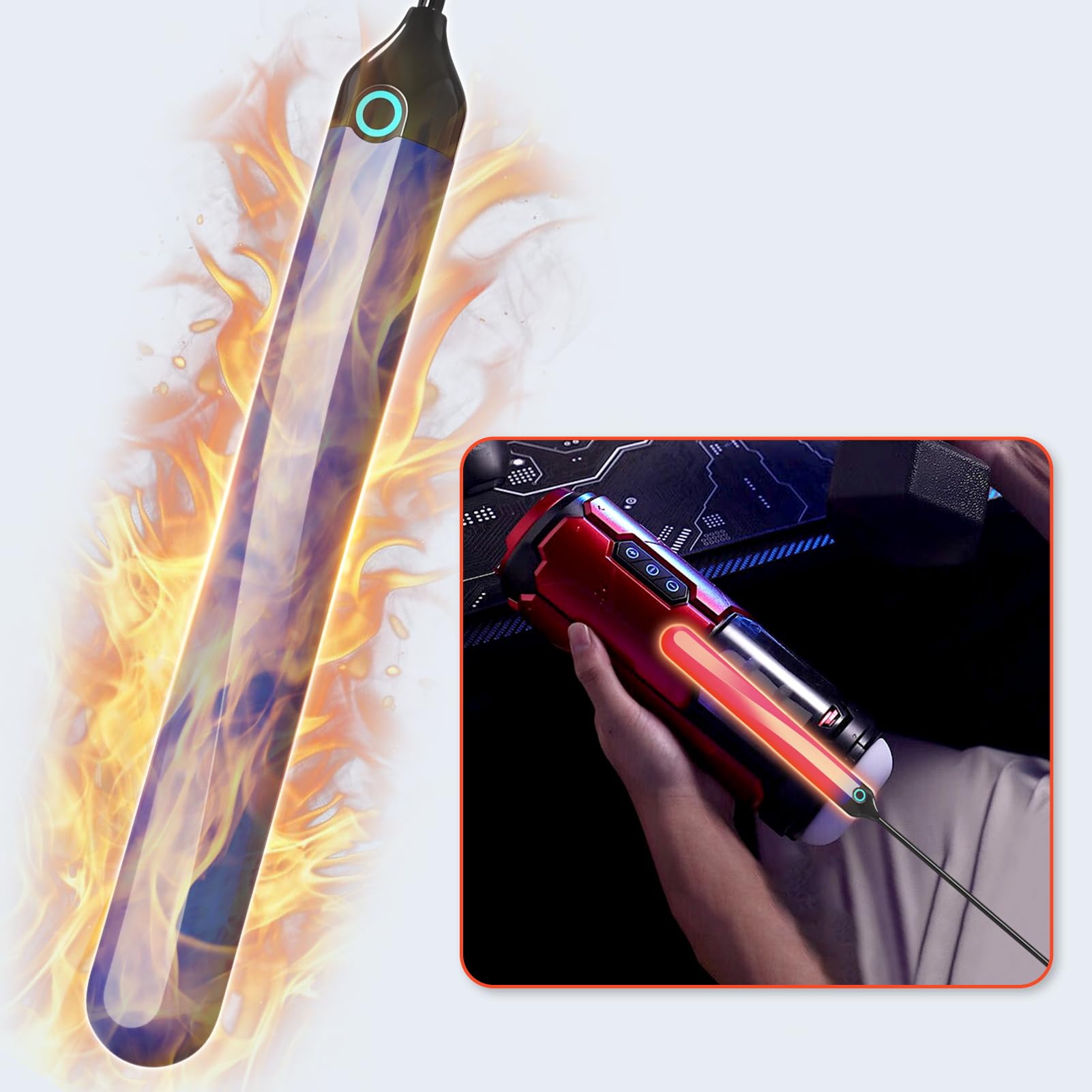 SXOVO Stelo riscaldante elettrico per sex toy e masturbatori elettrici - Riscaldamento rapido, controllo automatico della temperatura con ricarica USB. Ideale per uomini, donne e coppie