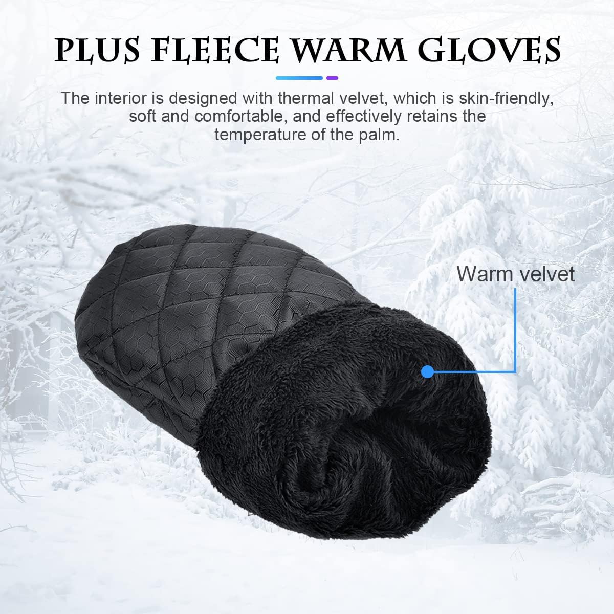 Fekey&JF Ice Scraper Mitt for Car, Waterproof Snow Remover Glove, Warm Padding Snow Scraper Gloves with Comfortable Grip for Windshield Car Window, Detachable Cleaner No Scratch for Car (Black) image 4
