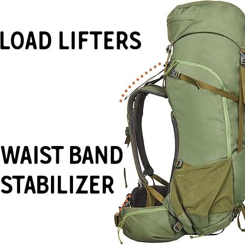 Miniatura 2 de Kelty Asher Pack, capacidad de 35-85 litros, senderismo, mochilero, paquete de viaje, compatible con hidratación, modelo 2022, Musgo de