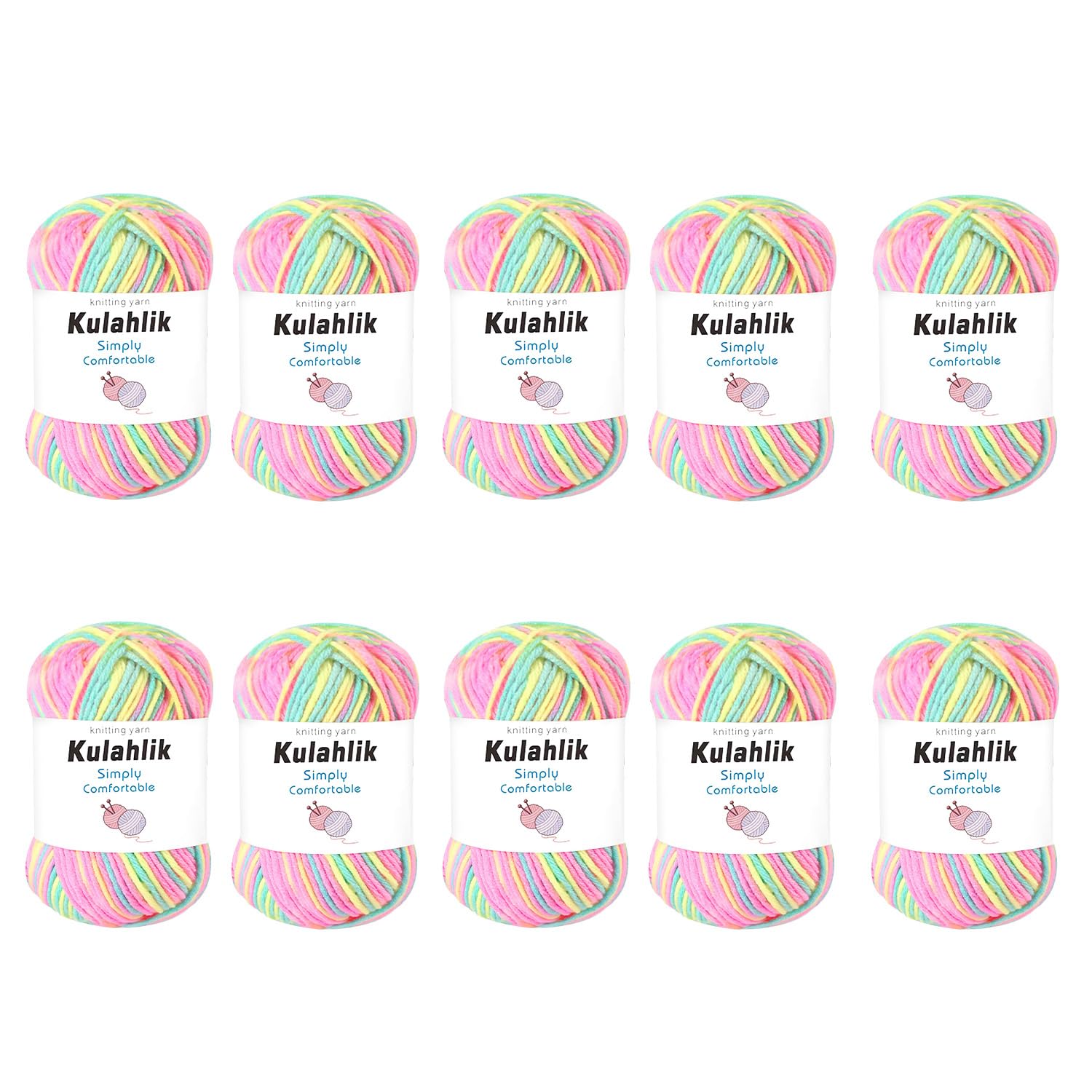 250g(5x50g) Acrylic Yarn for Crochet/Knitting, Colorful Gradient Yarn Thread, 5 Rolls Skeins, Perfect for Any Knitting Crochet and Crafts Mini Project — view 112