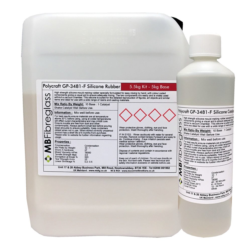 Polycraft ( Mb Fibreglass ) Clear Polycraft Gp-3481F Rtv Silicone Mould Making Rubber 5.5Kg Kit ( Catalyst)