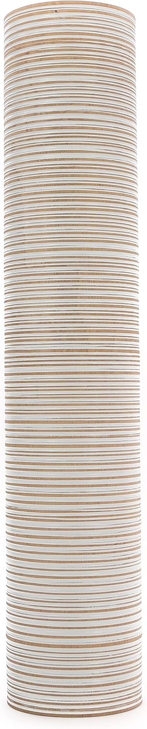 Leewadee Large White Home Decor Floor Vase - Wooden 34 inch Tall Farmhouse Decor Flower Holder for Fake Plant and Pampas Grass